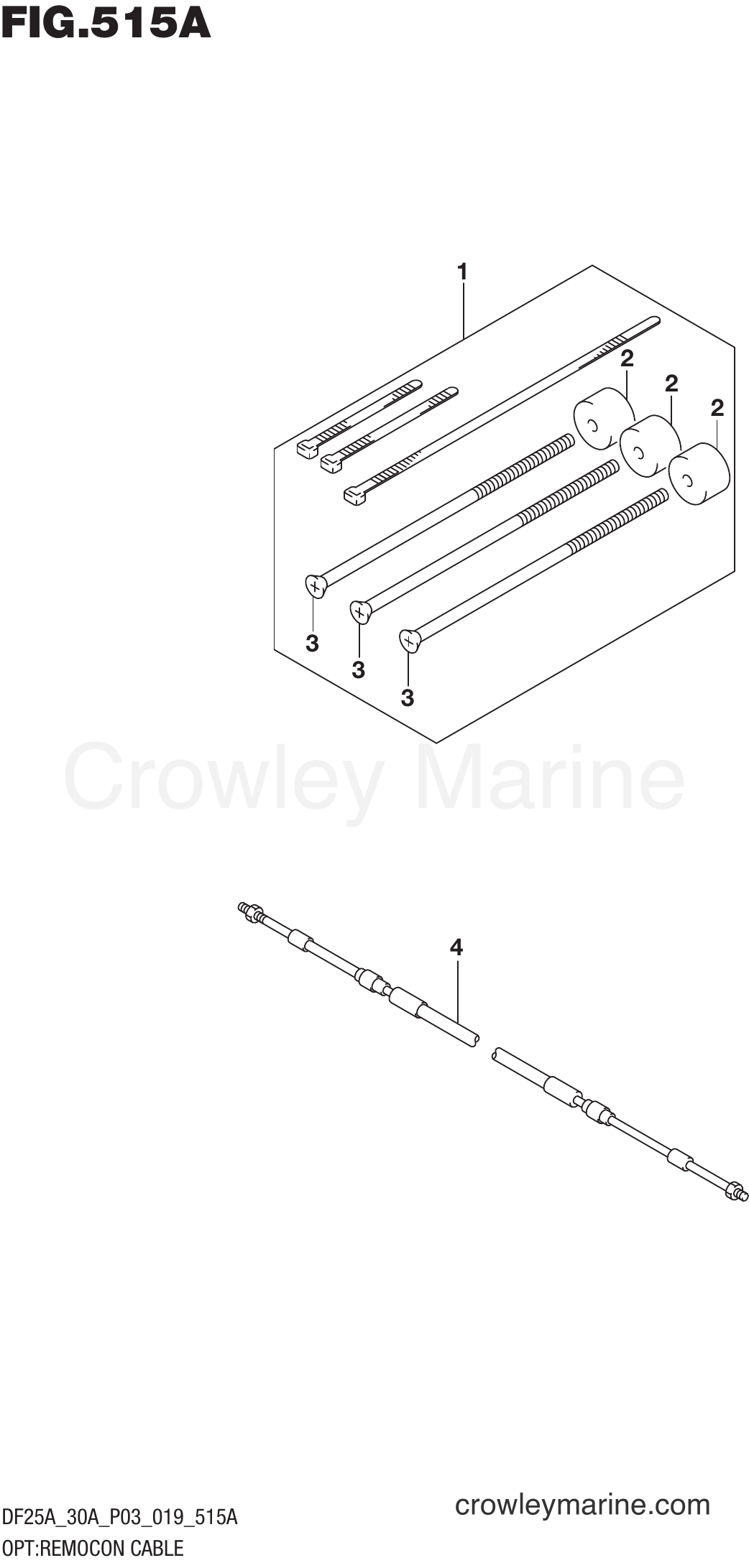 Suzuki Marine DF25A 910001~ - OPT:REMOCON CABLE