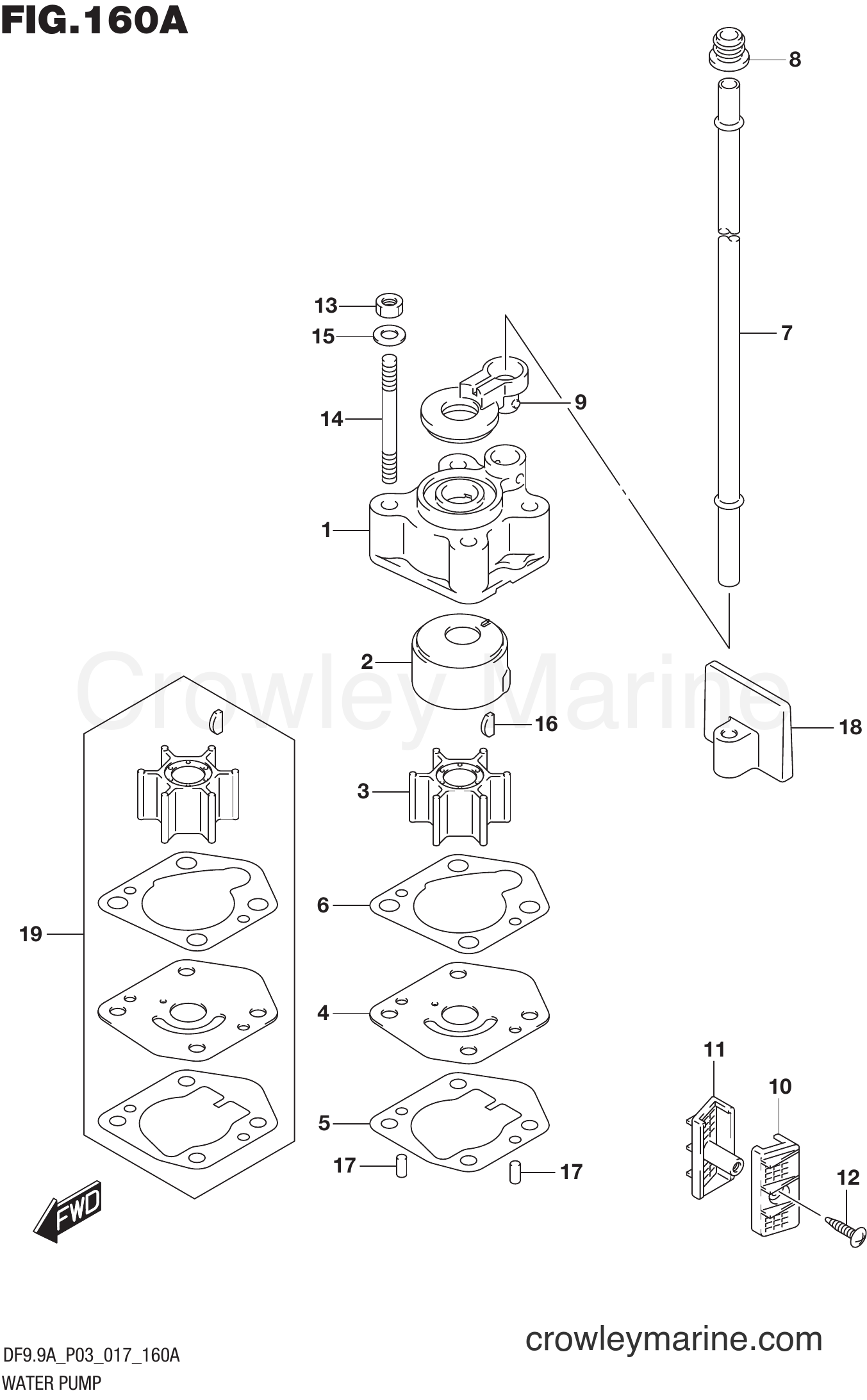 Suzuki Marine DF9.9AR 710001~ - WATER PUMP
