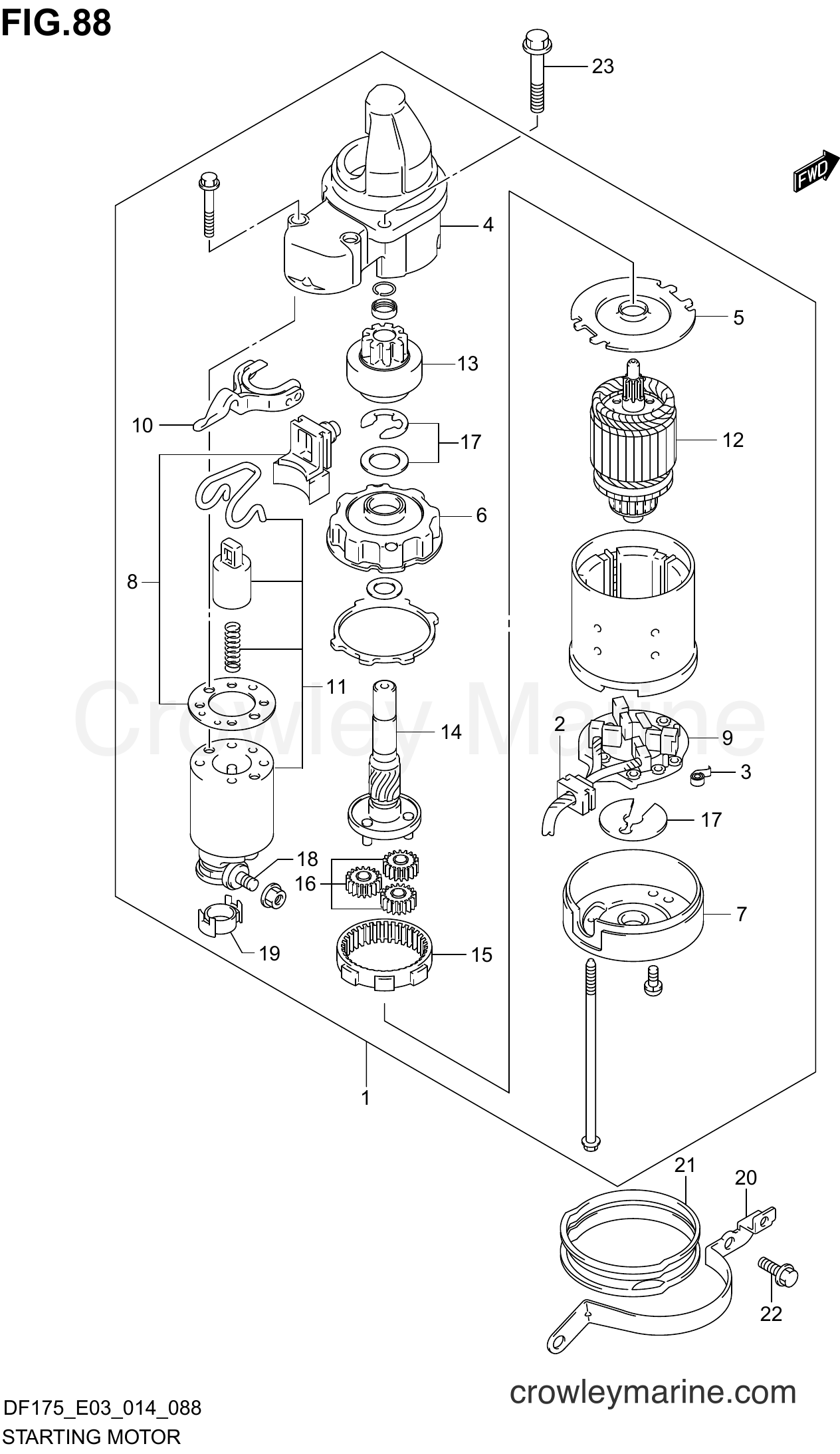 Suzuki Marine DF175Z 41001~ - STARTING MOTOR