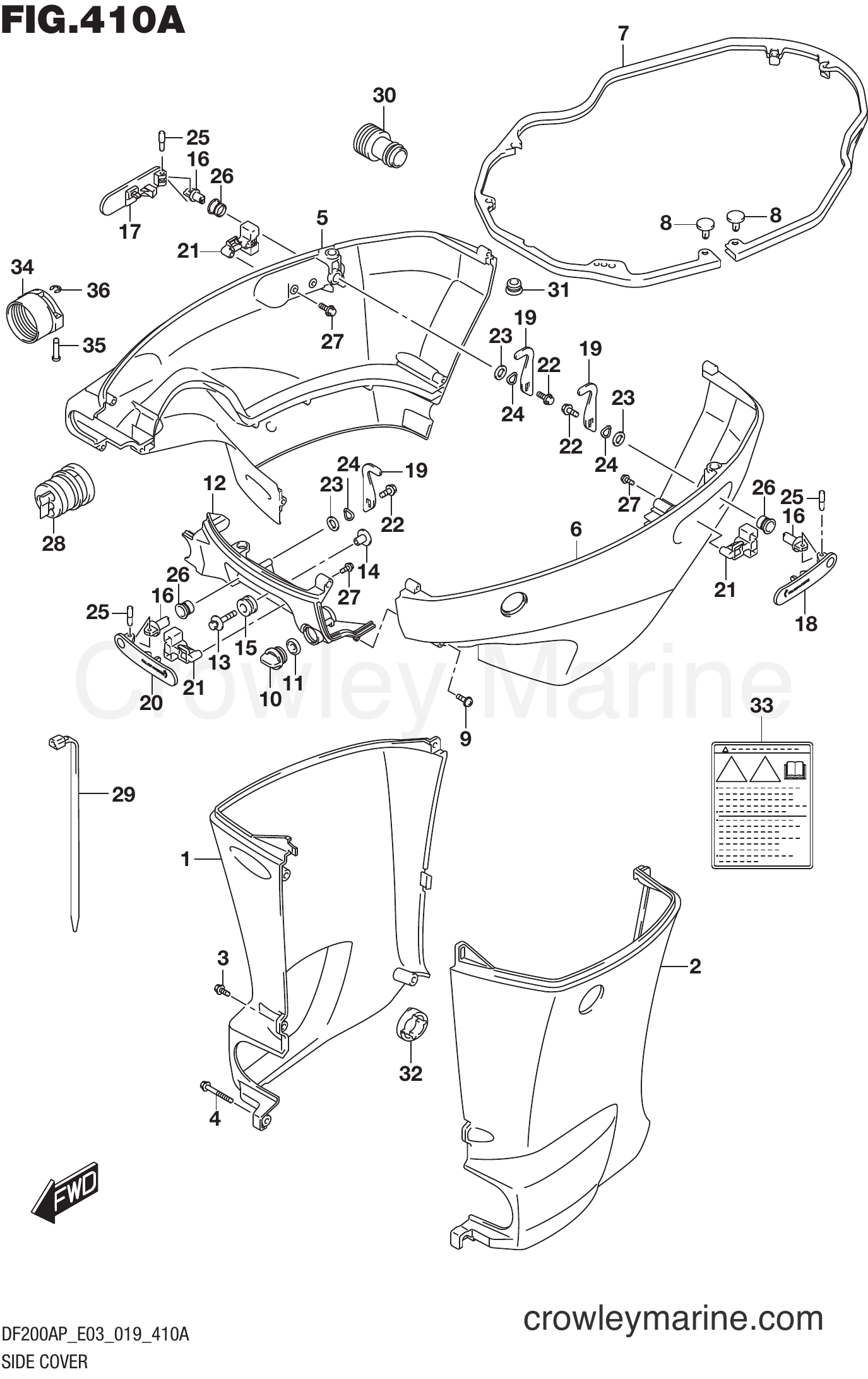 Suzuki Marine DF200AP 910001~ - SIDE COVER