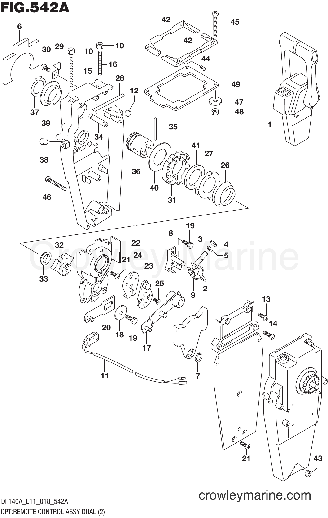 Suzuki Marine DF115AT 810001~ - OPT:REMOTE CONTROL ASSY DUAL (2)