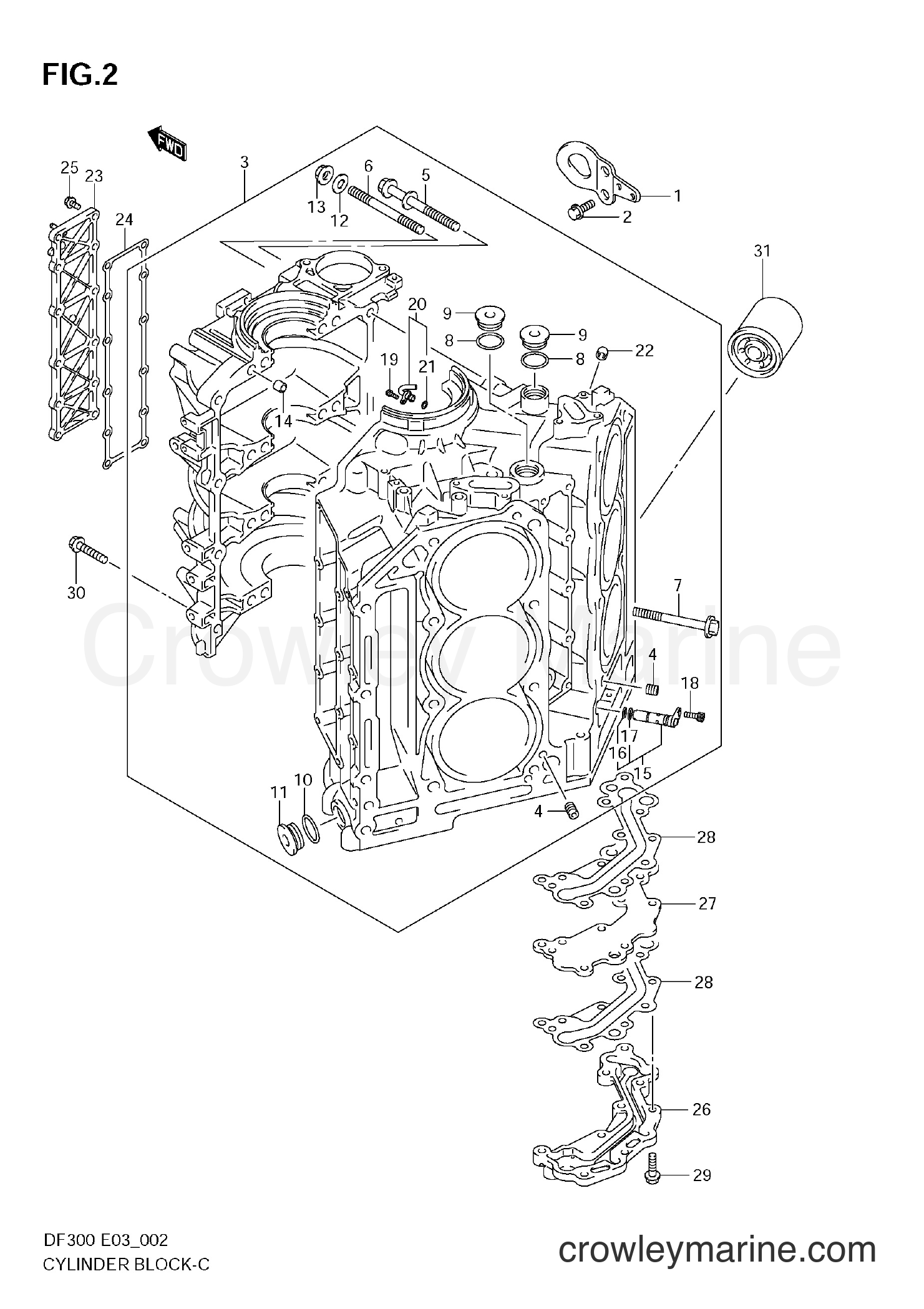 Suzuki Marine DF300T - CYLINDER BLOCK