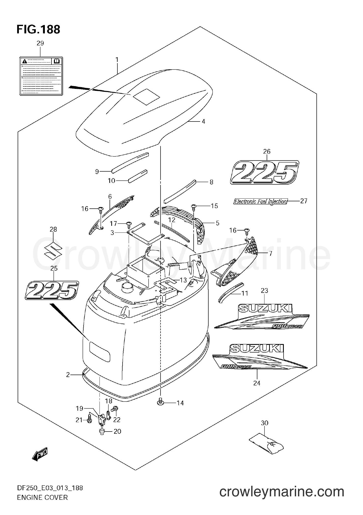 Suzuki Marine DF225 310001~ - ENGINE COVER (DF225Z)