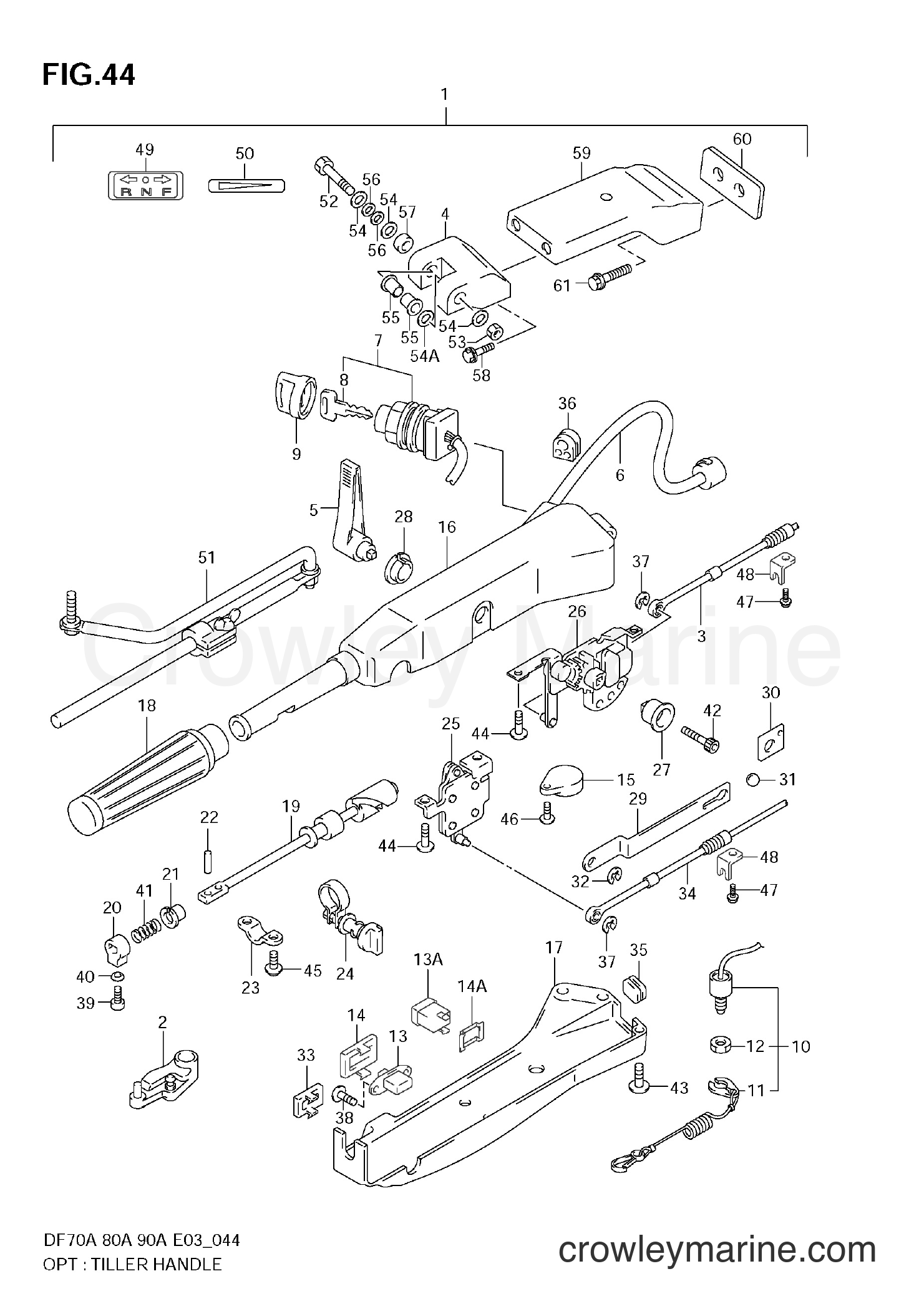 Suzuki Marine DF70A - OPT:TILLER HANDLE