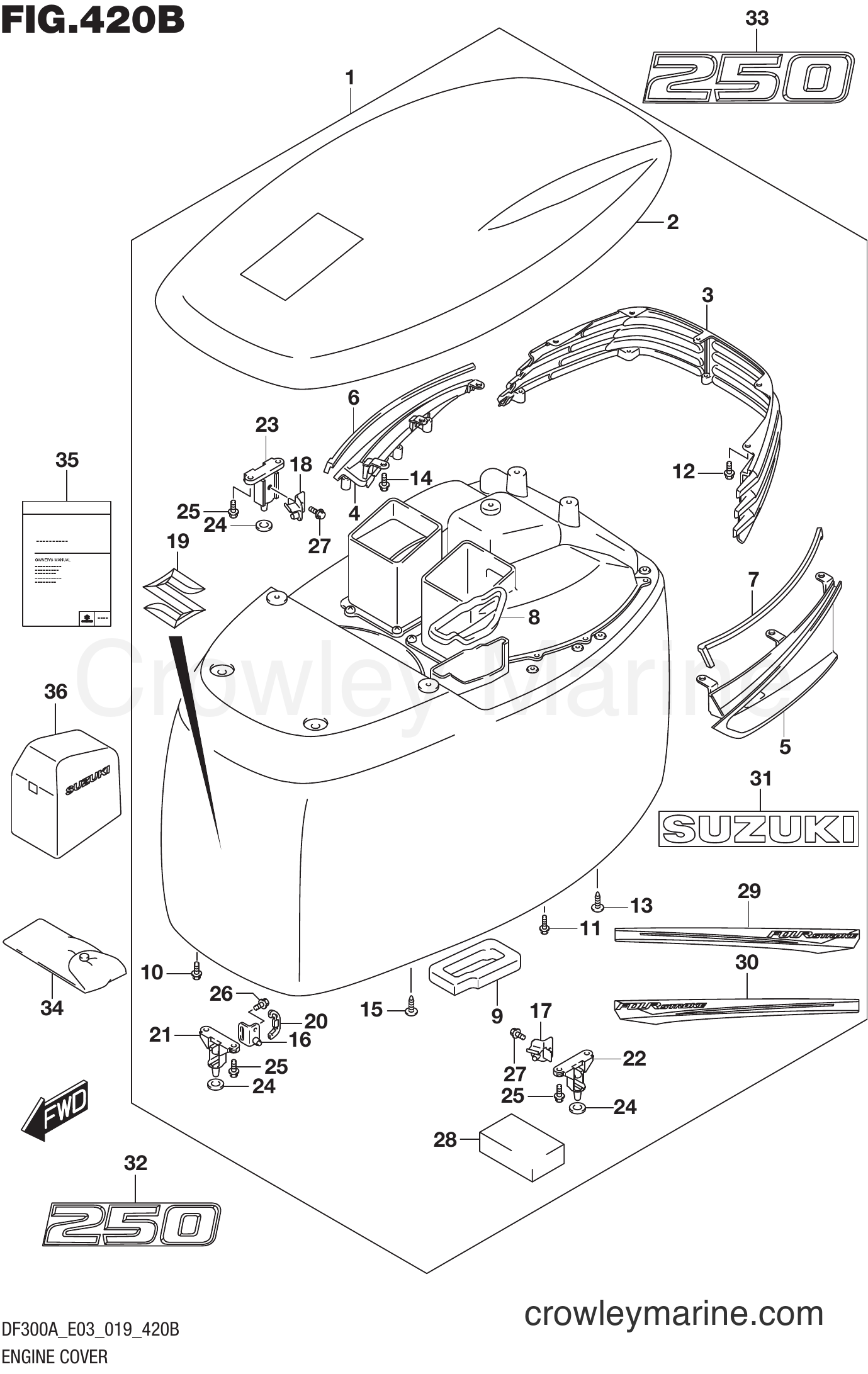 Suzuki Marine DF250AP 910001~ - ENGINE COVER (DF250A)