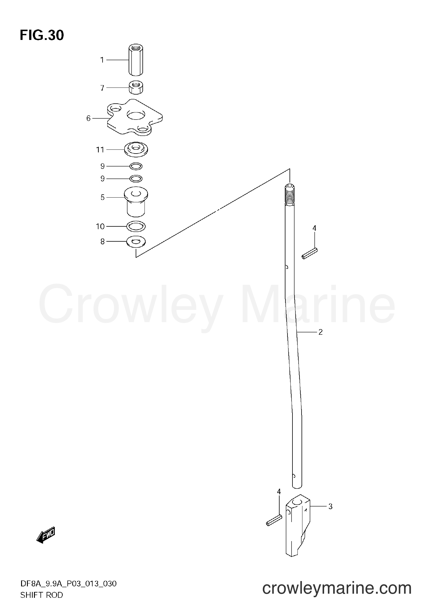 Suzuki Marine DF8A 310001~ - SHIFT ROD