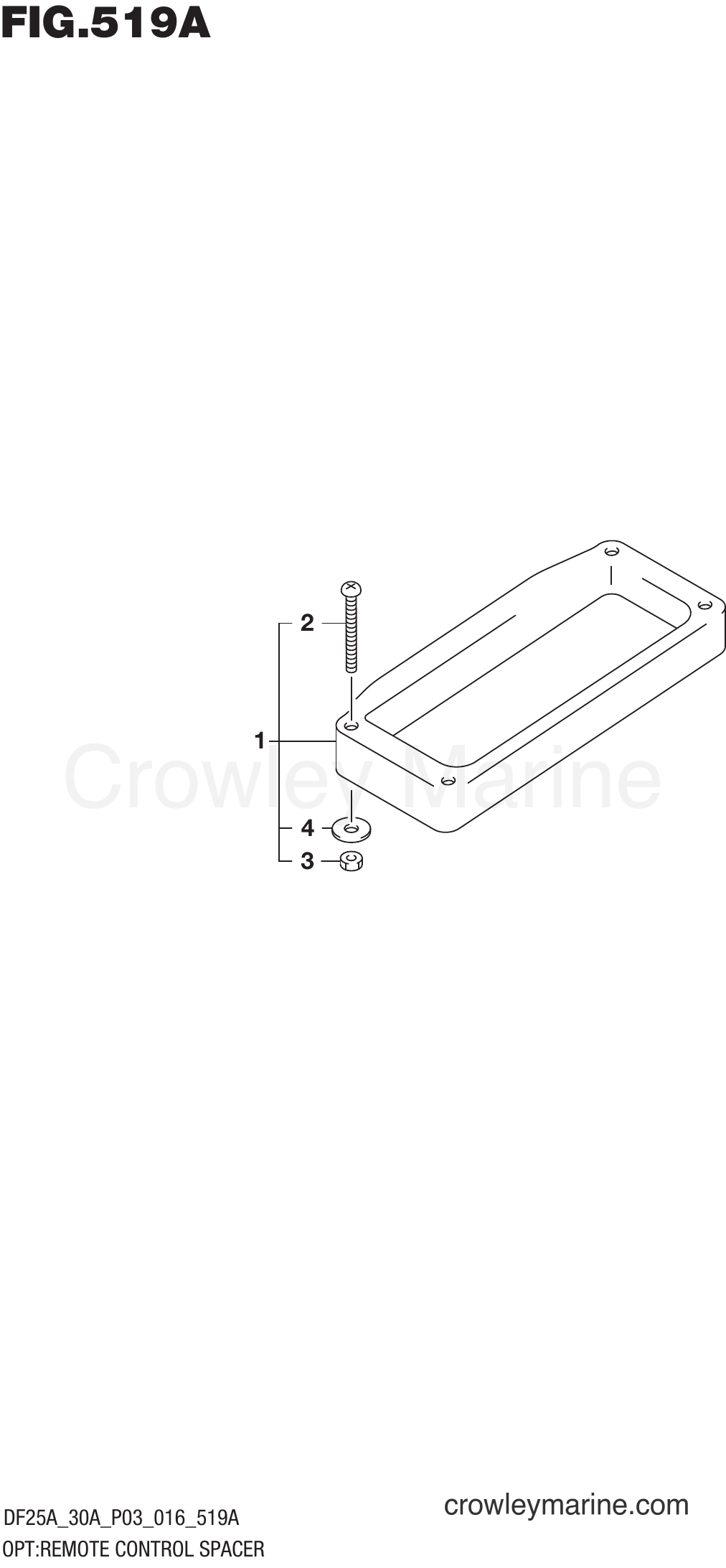 Suzuki Marine DF25A 610001~ - OPT:REMOTE CONTROL SPACER