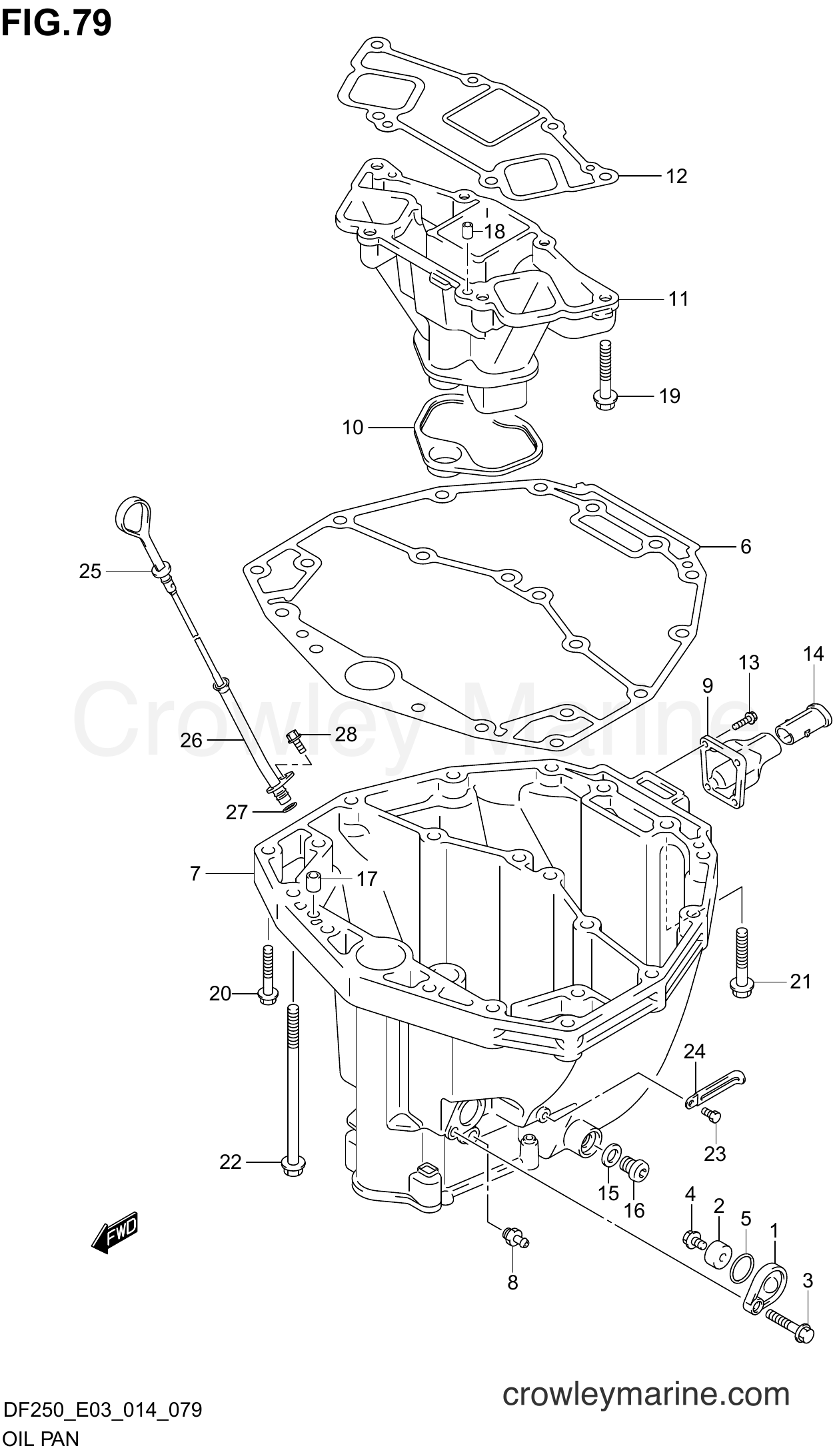 Suzuki Marine DF225 410001~ - OIL PAN (DF225T E03)