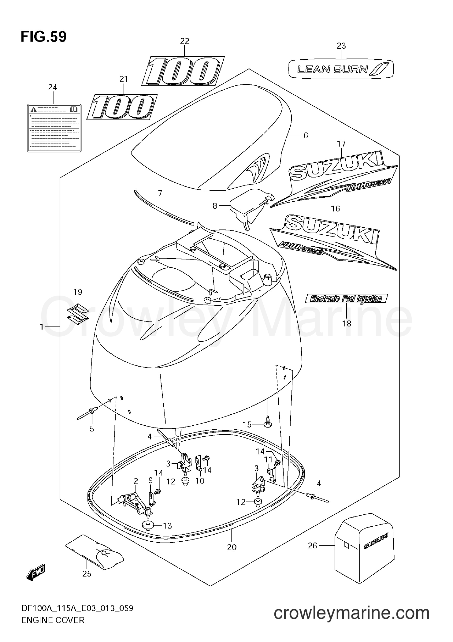 Suzuki Marine DF115A 310001~ - ENGINE COVER (DF100AT E03)