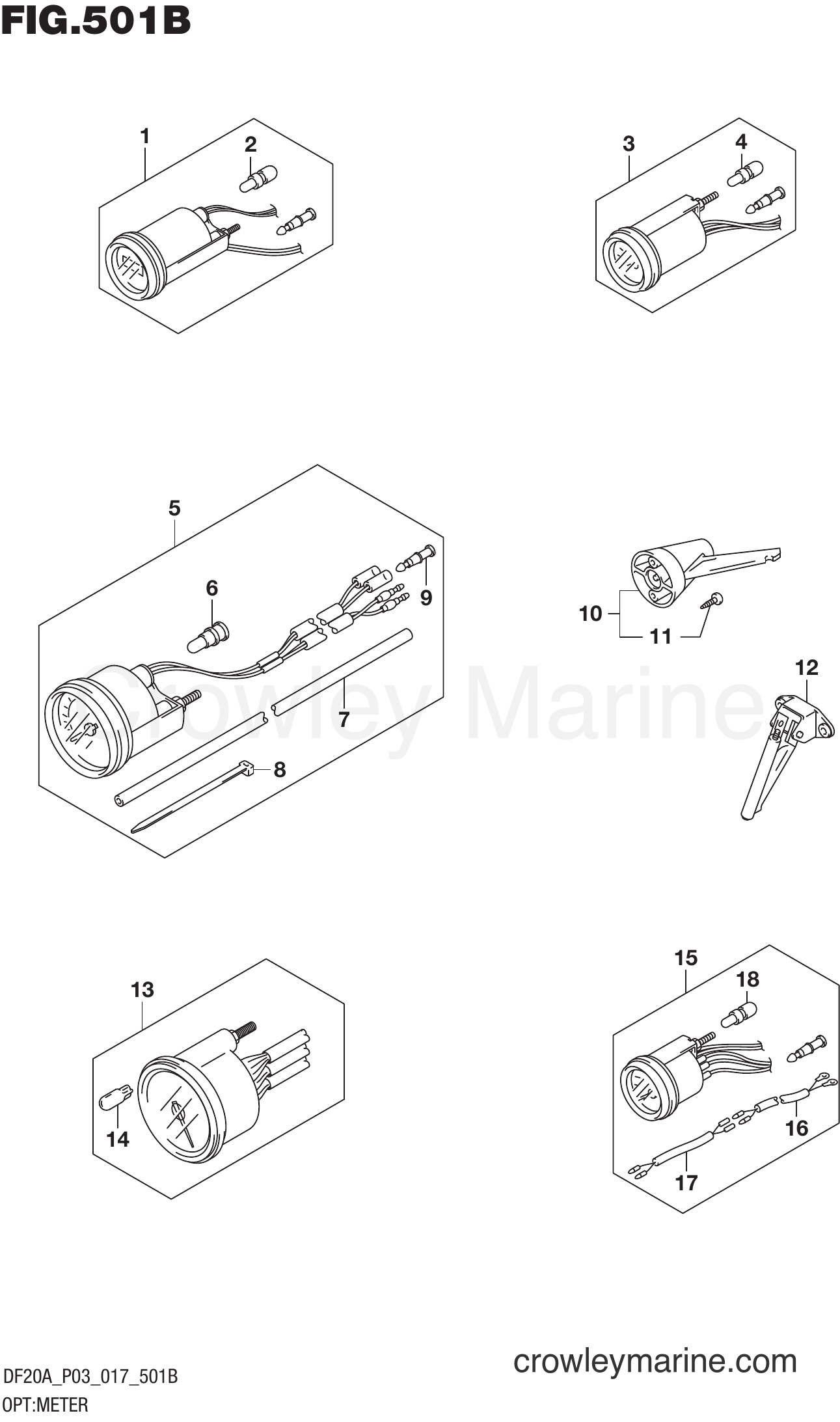 Suzuki Marine DF9.9BR 710001~ - OPT:METER (DF9.9BT P03)