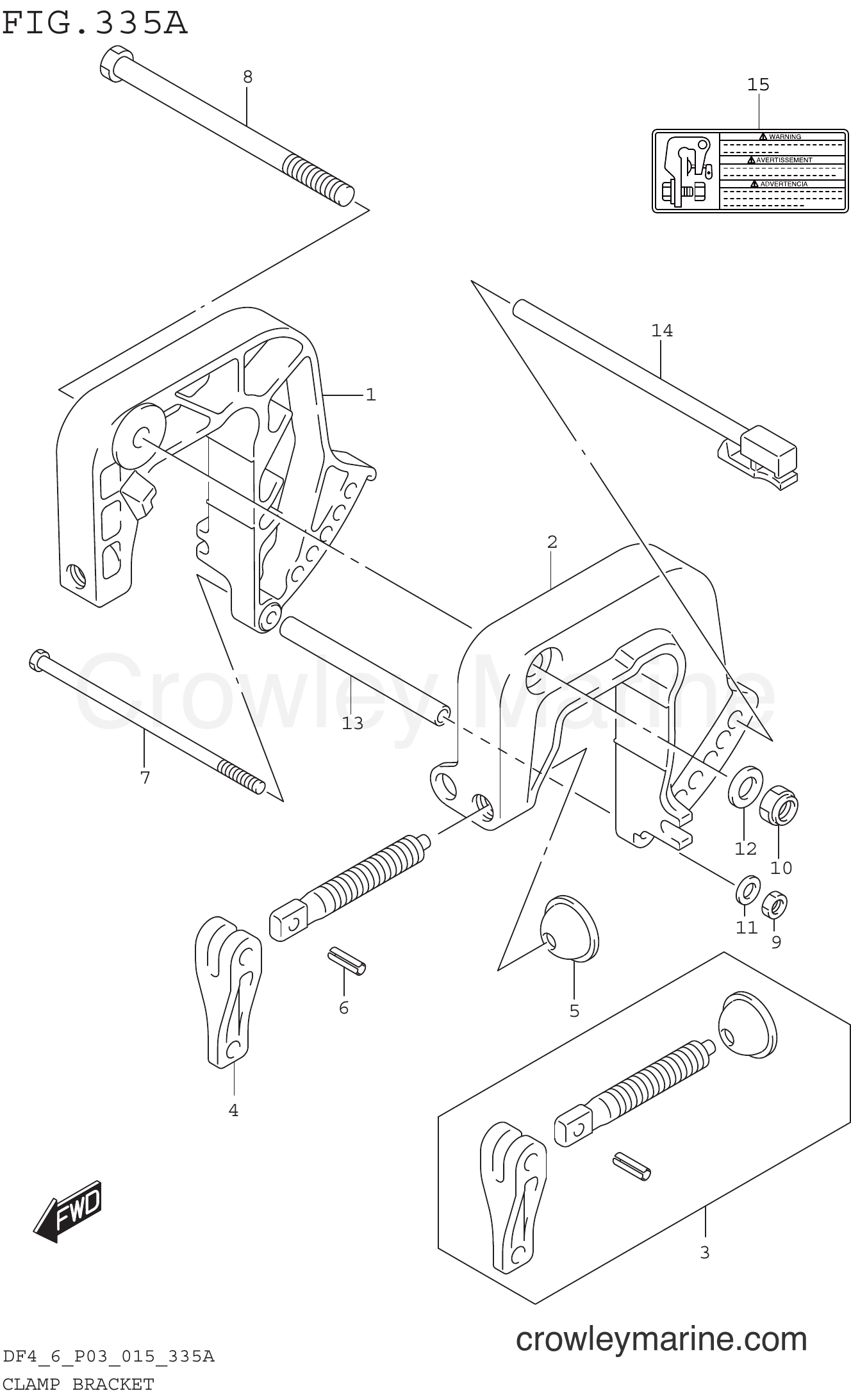 Suzuki Marine DF6 510001~ - CLAMP BRACKET
