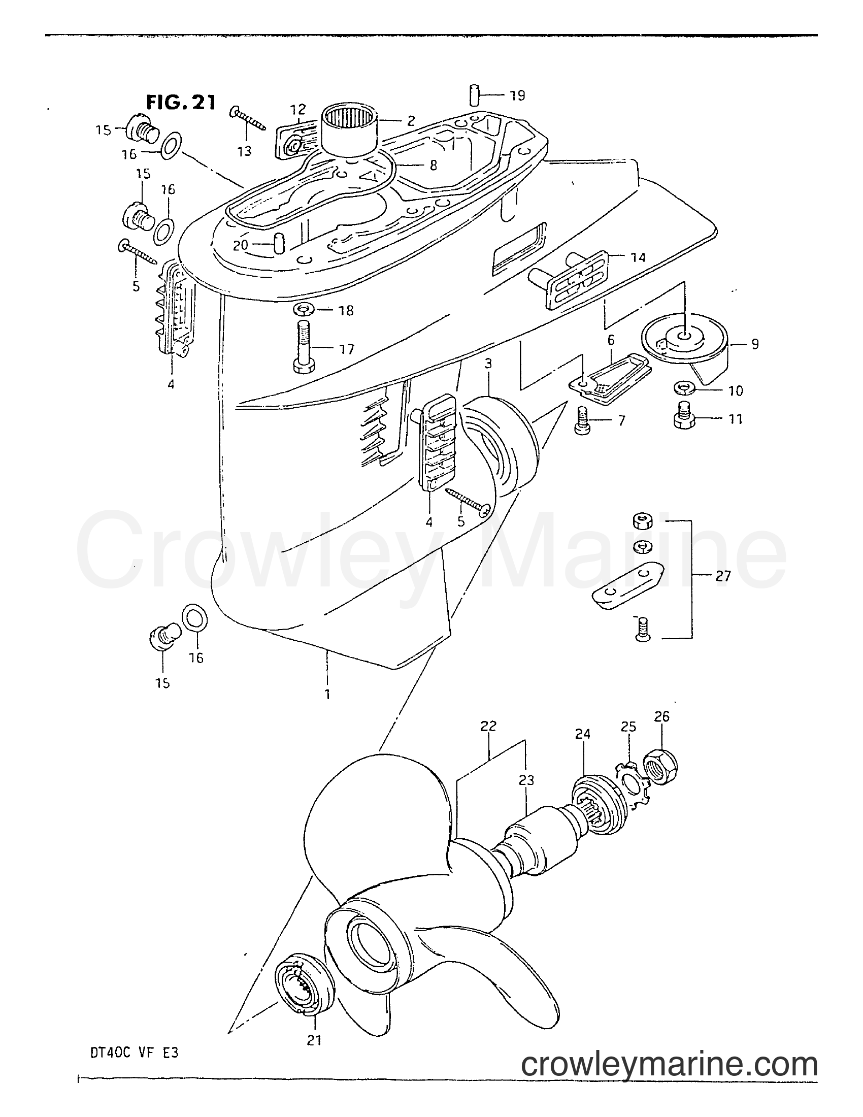Suzuki Marine DT40 - GEAR CASE