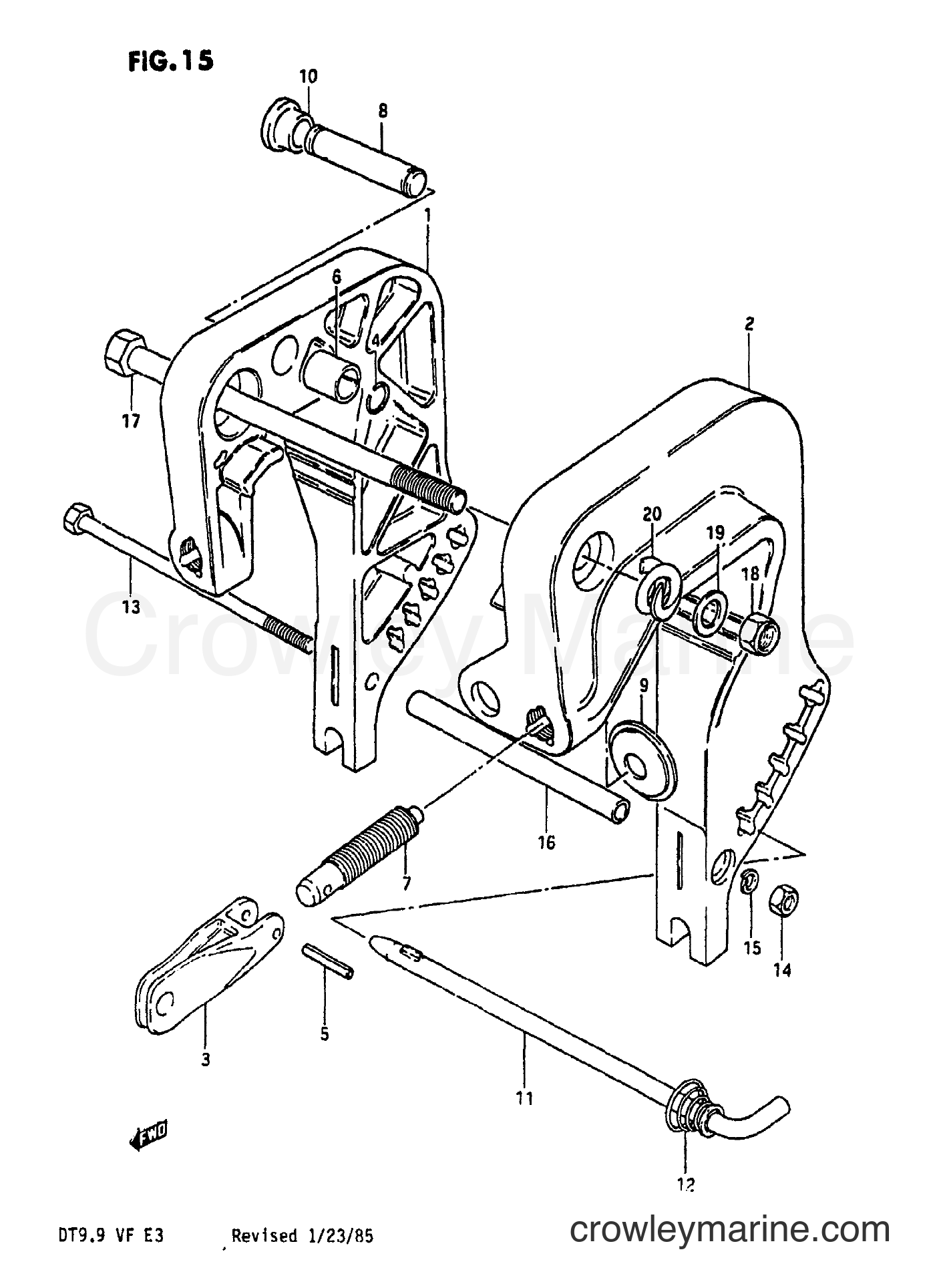 Suzuki Marine DT9.9 - CLAMP BRACKET