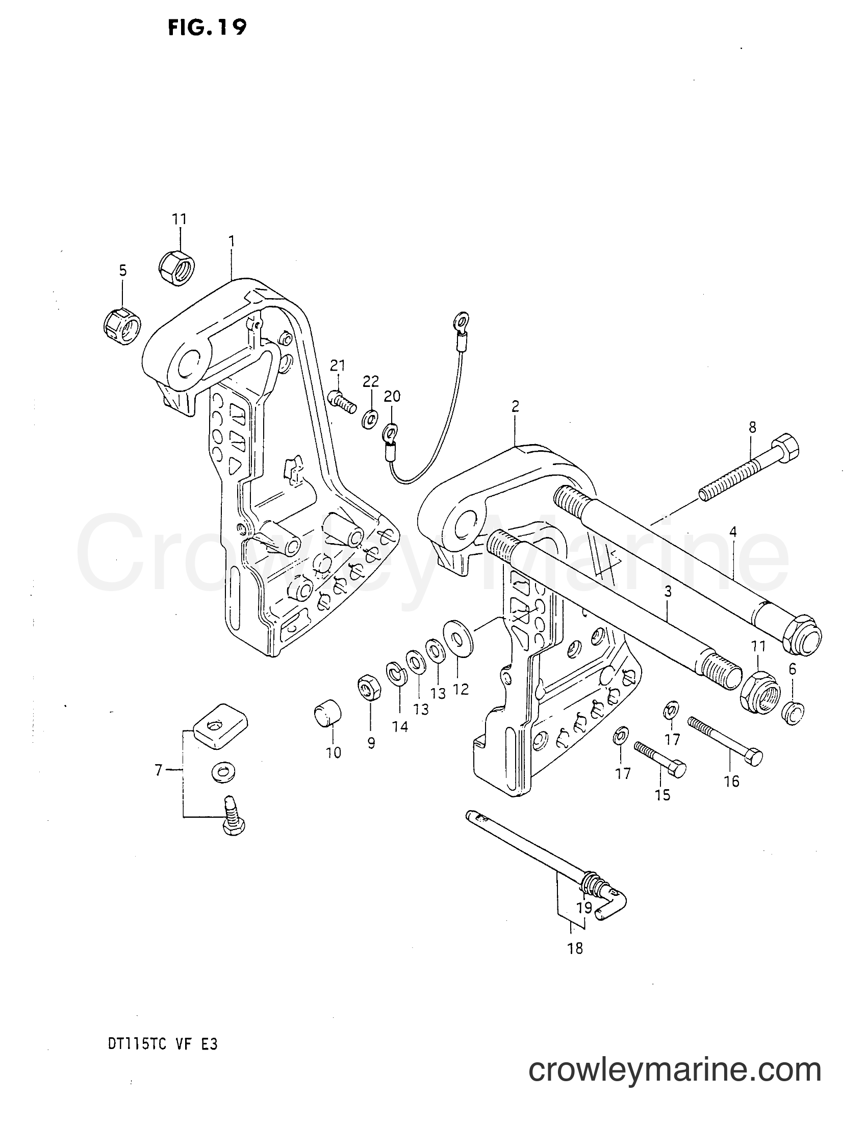 Suzuki Marine DT115 - CLAMP BRACKET (MODEL VE/VF)