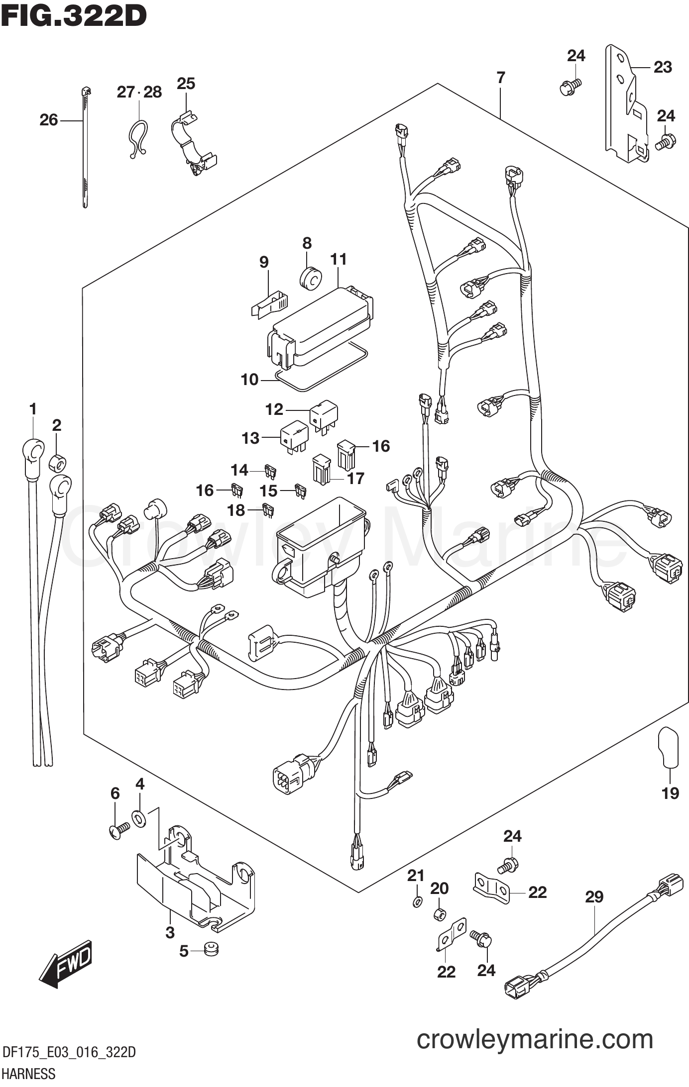 Suzuki Marine DF175ST 610001~ - HARNESS (DF150ZG E03)