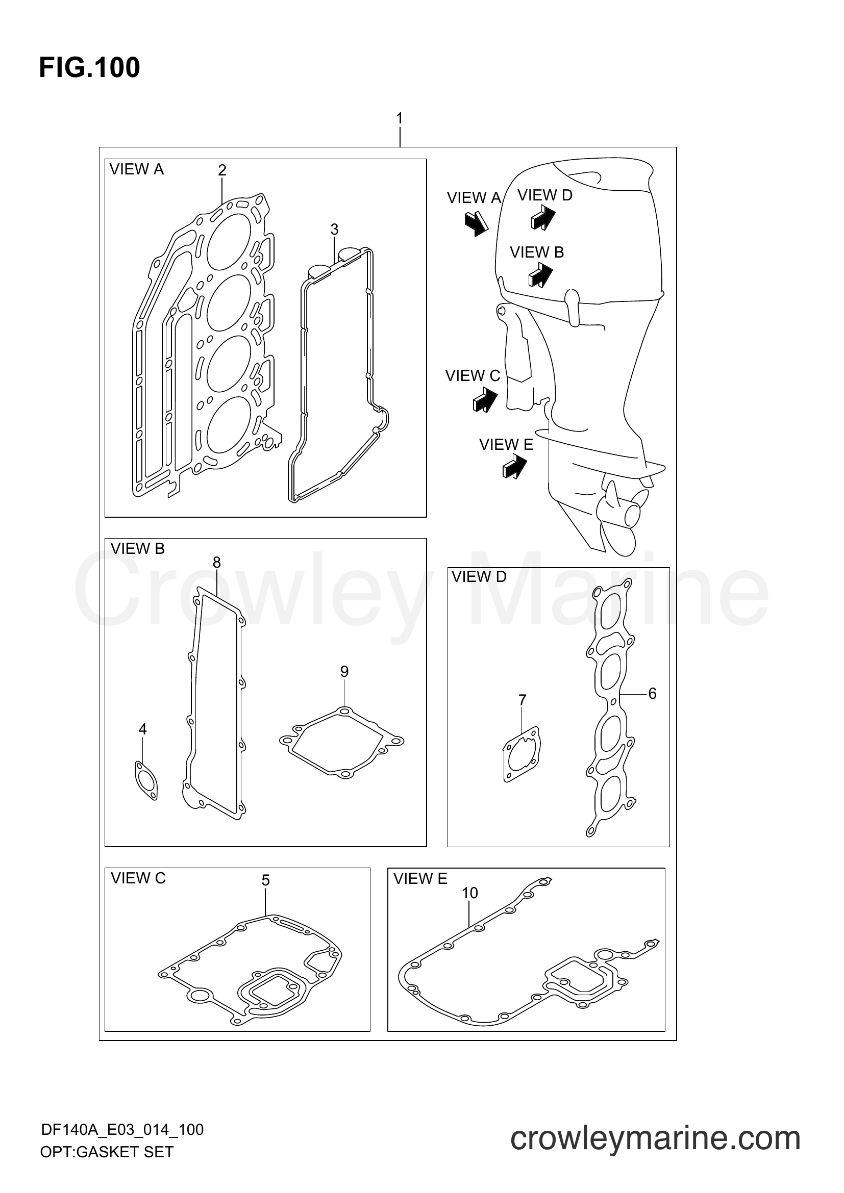 Suzuki Marine DF140AT 410001~ - OPT:GASKET SET