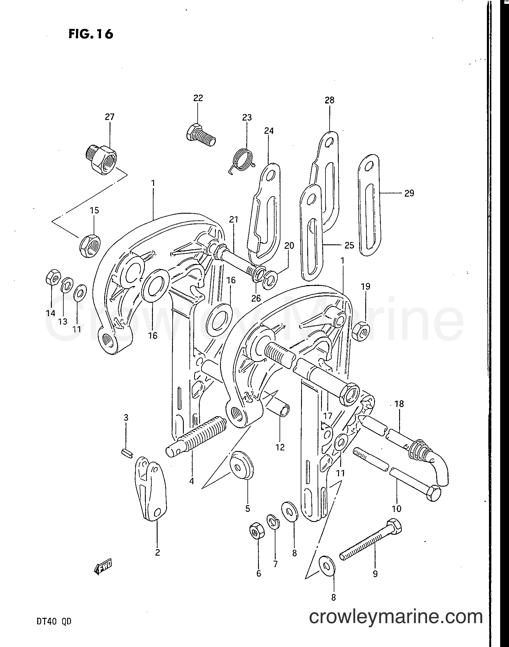 Suzuki Marine DT40 - CLAMP BRACKET
