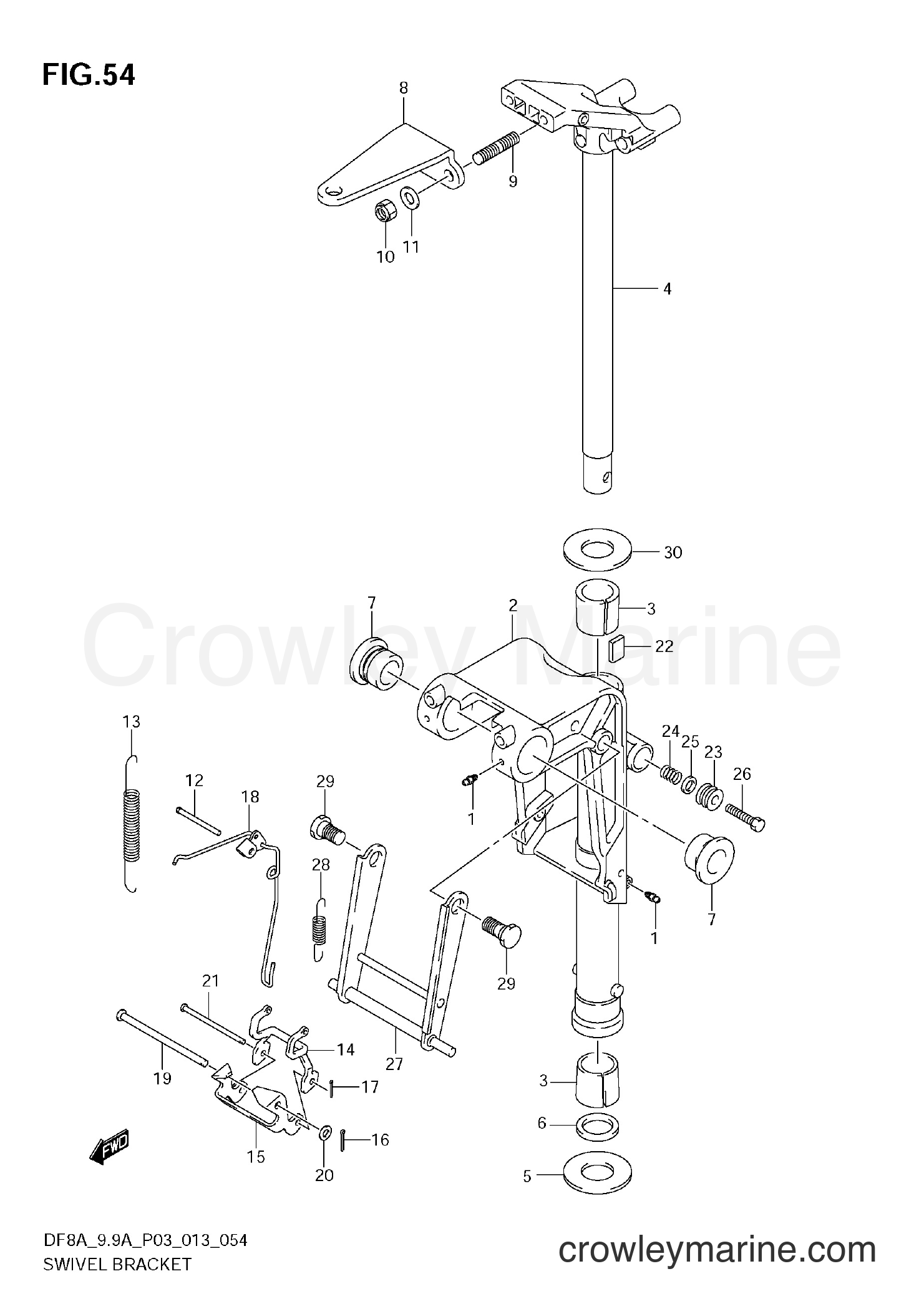 Suzuki Marine DF9.9A 310001~ - SWIVEL BRACKET (DF8AR E03)