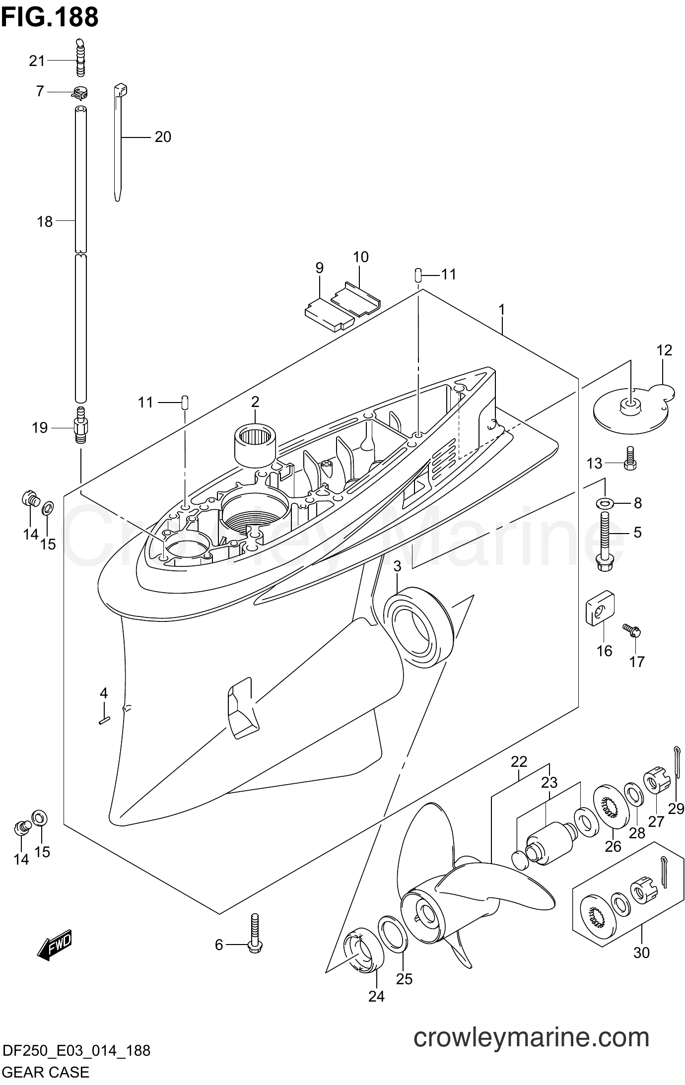 Suzuki Marine DF225 410001~ - GEAR CASE (DF250ST E03)