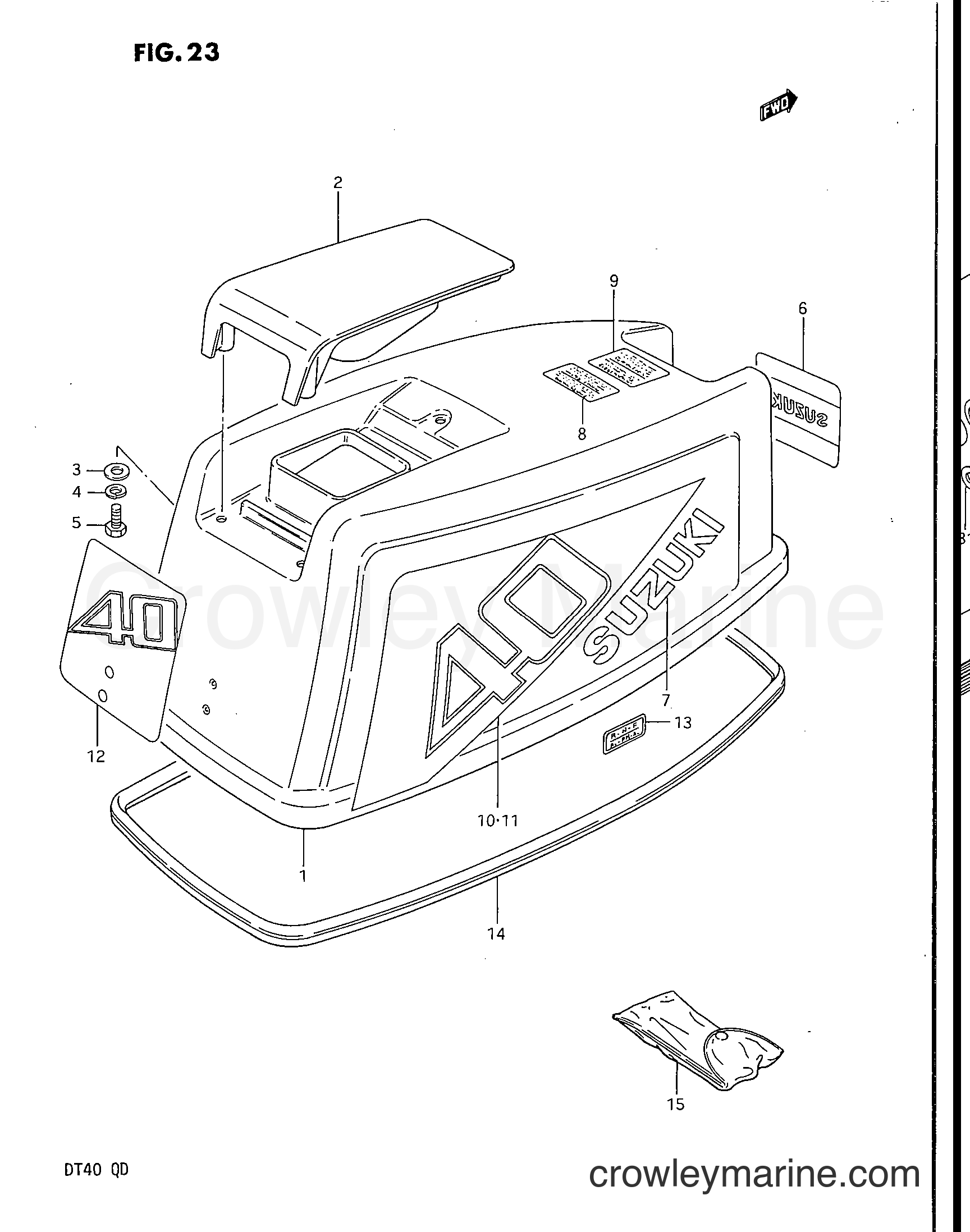 Suzuki Marine DT40 - ENGINE COVER