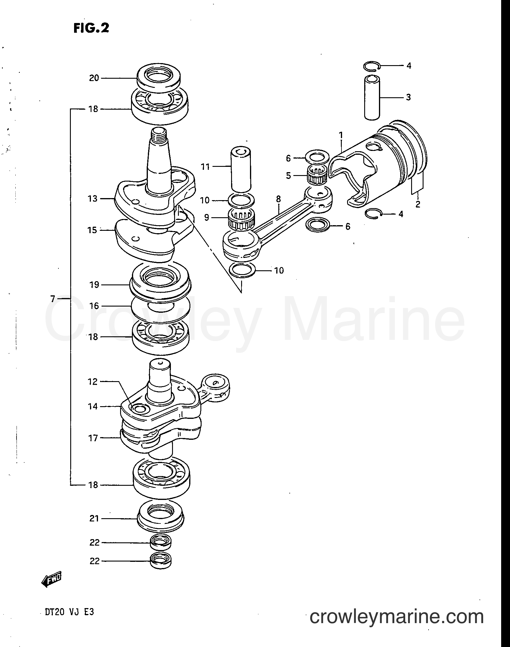 Suzuki Marine DT20 - CRANKSHAFT