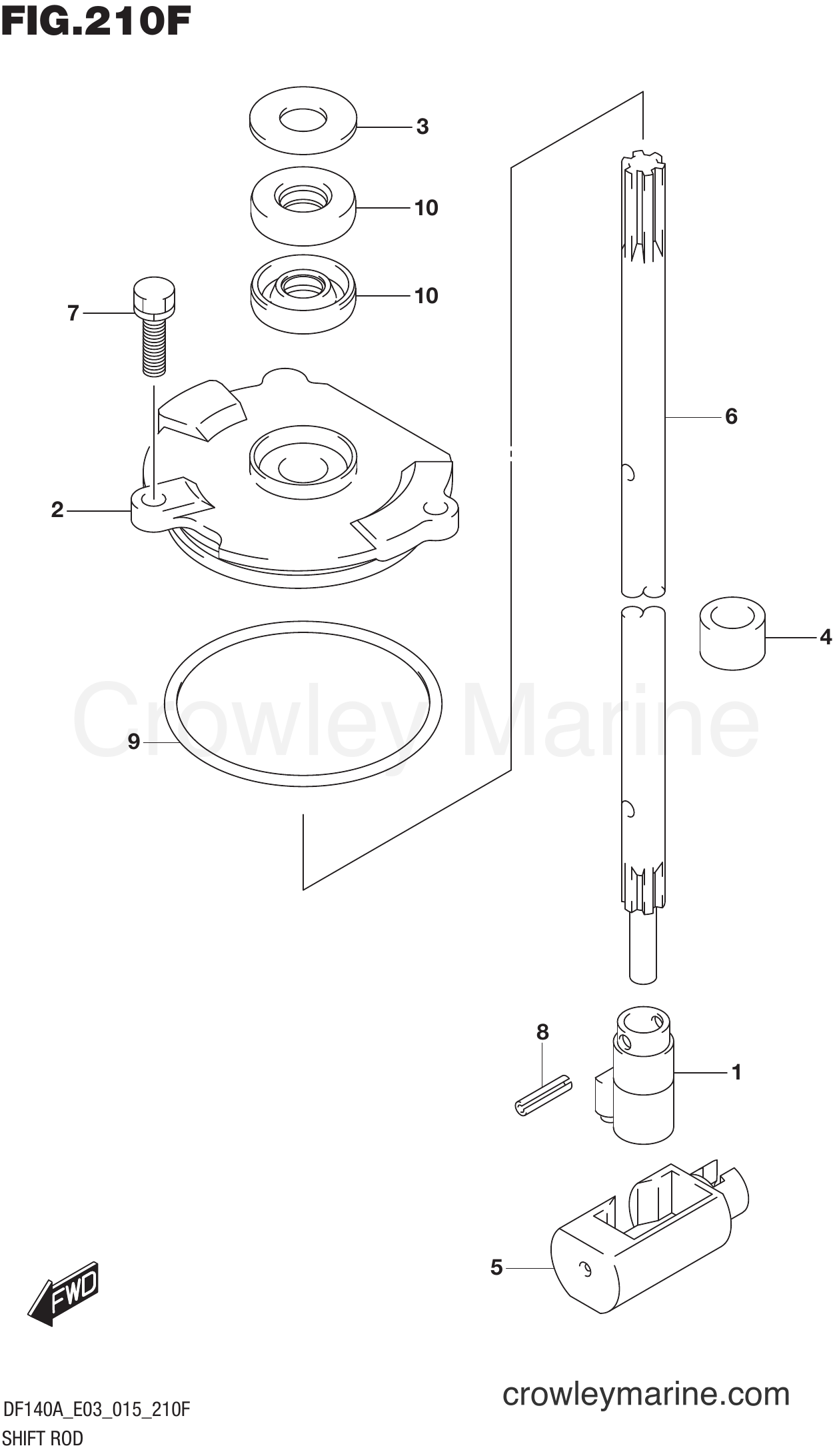 Suzuki Marine DF140AZ 510001~ - SHIFT ROD (DF115AST E03)