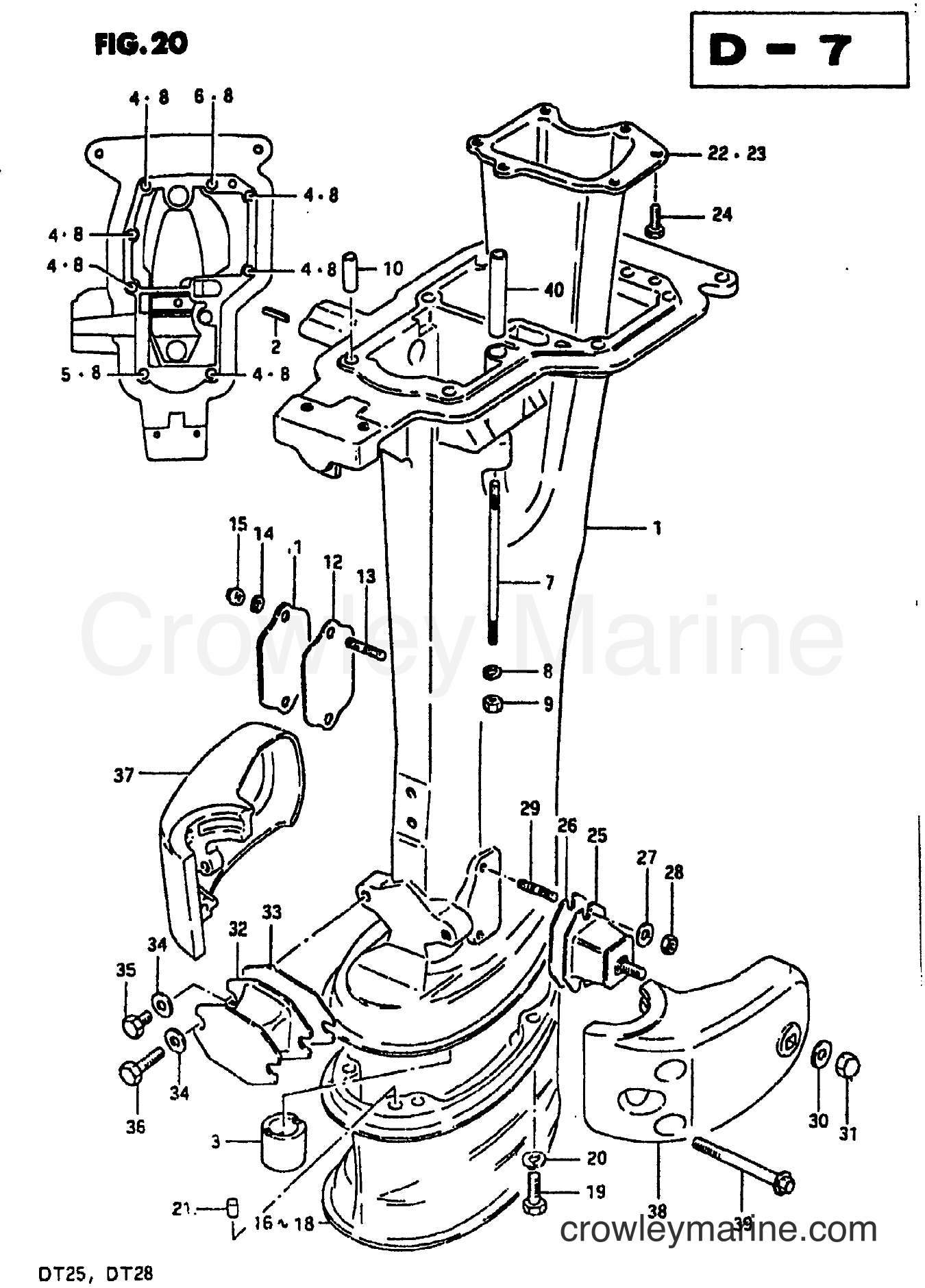 Suzuki Marine DT25P - DRIVESHAFT HOUSING