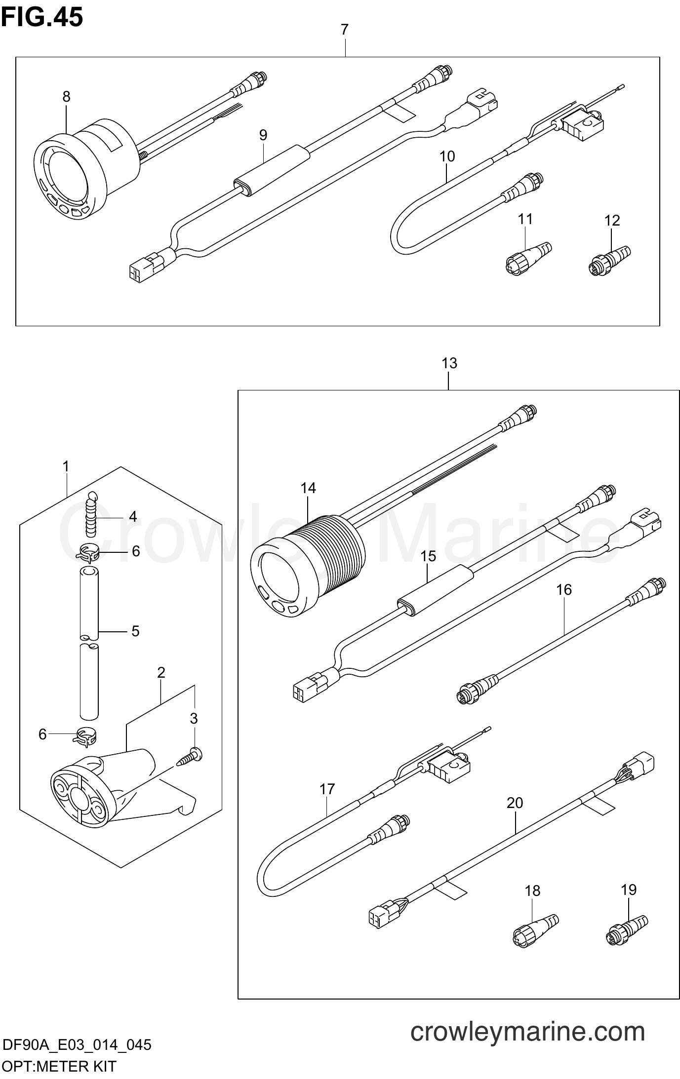 Suzuki Marine DF90A 410001~ - OPT:METER KIT