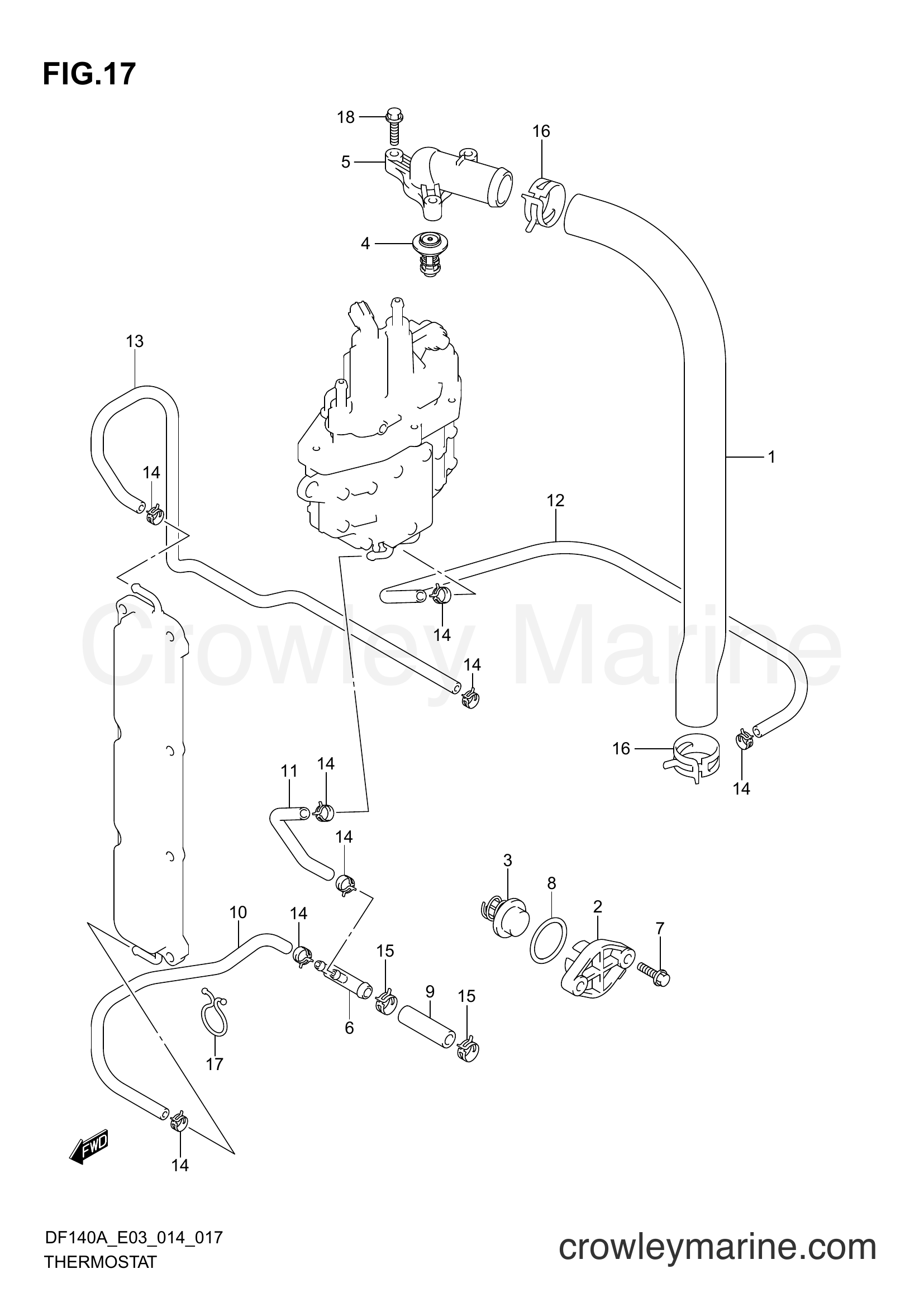 Suzuki Marine DF140 410001~ - THERMOSTAT