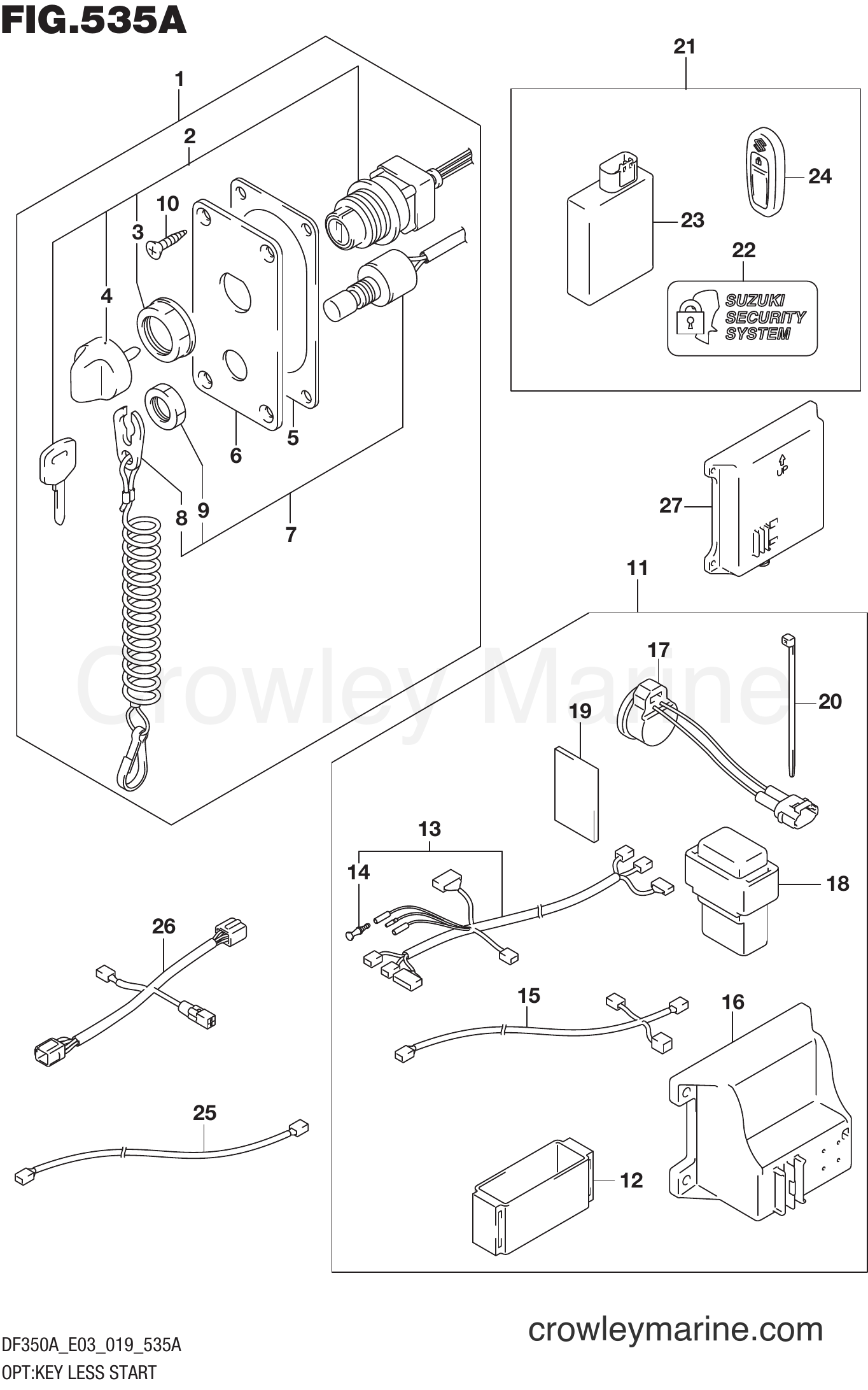 Suzuki Marine DF350A 910001~ - OPT:KEY LESS START