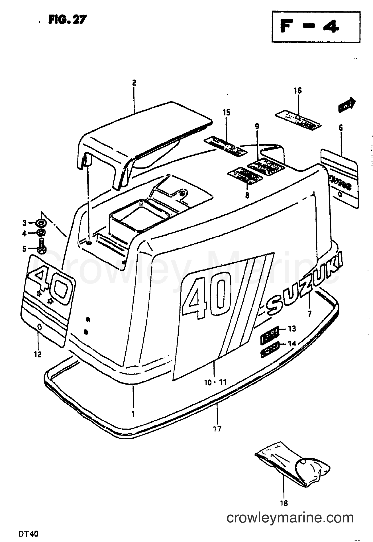Suzuki Marine DT35 - ENGINE COVER (DT40)