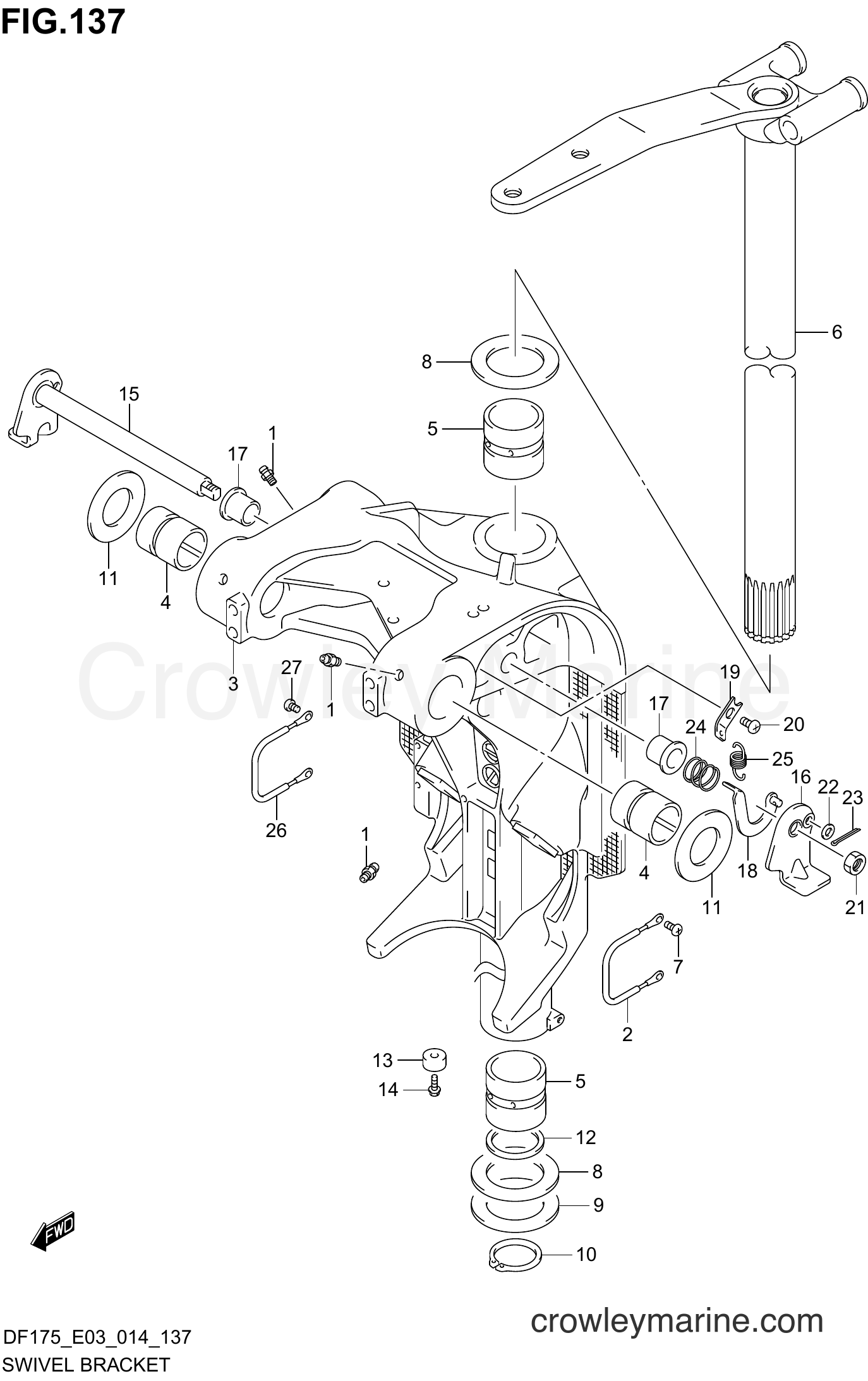 Suzuki Marine DF175TG 41001~ - SWIVEL BRACKET