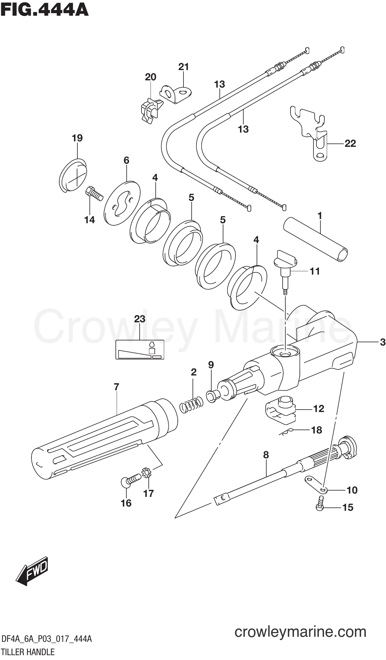 Suzuki Marine DF6A 710001~ - TILLER HANDLE