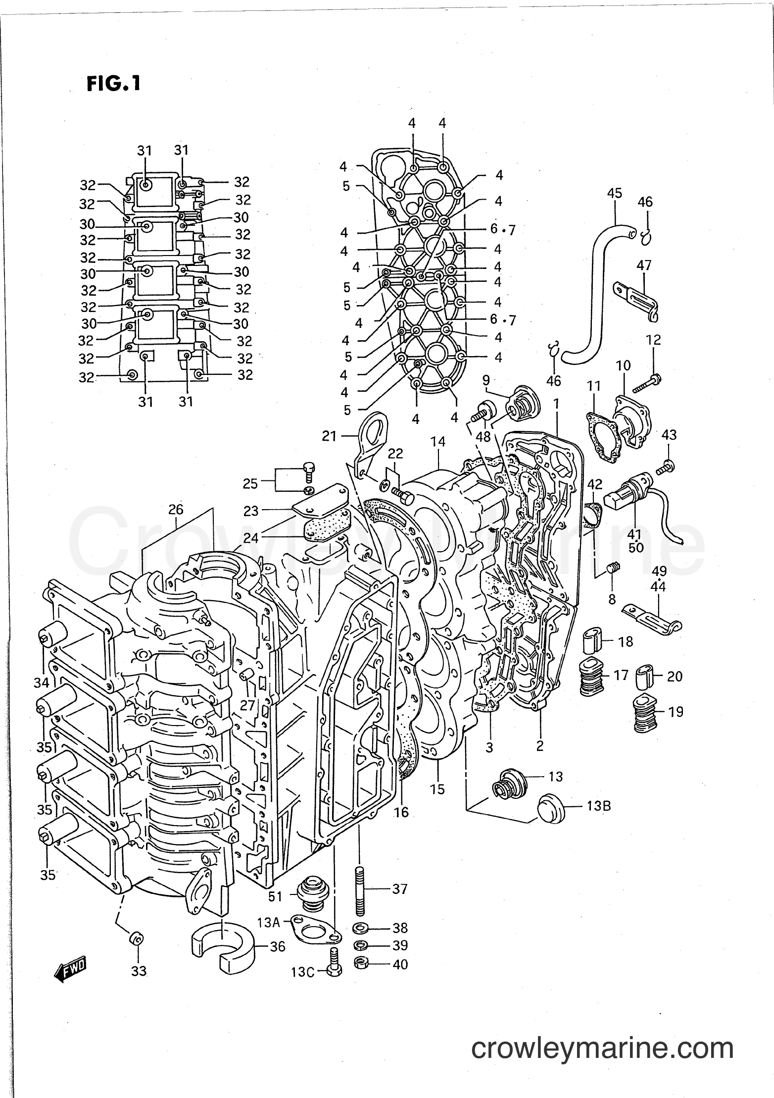 Suzuki Marine PU140 - CRANKCASE