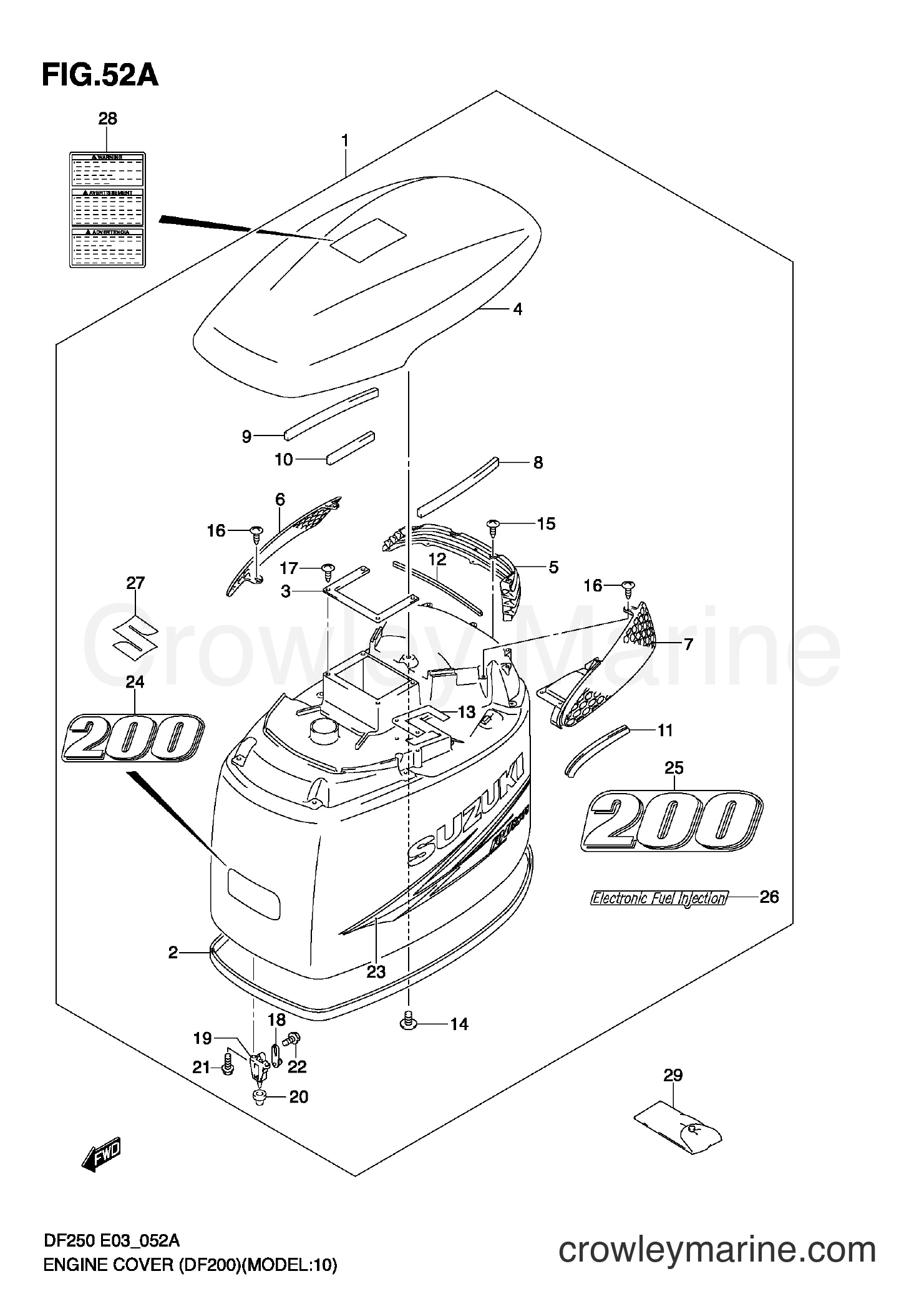 Suzuki Marine DF250Z - ENGINE COVER (DF200)(MODEL:10~)
