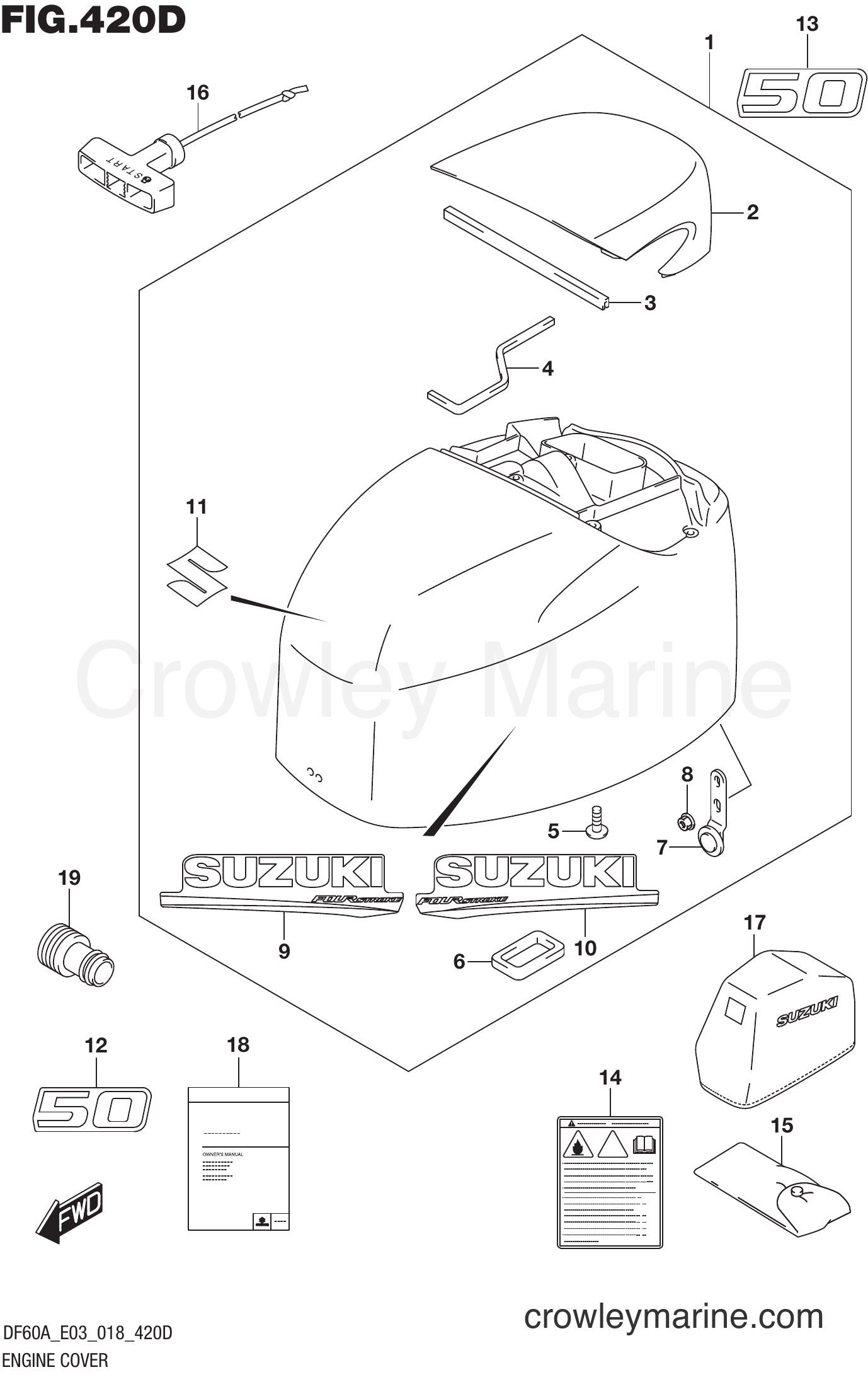 Suzuki Marine DF40A 810001~ - ENGINE COVER (DF50AVT)