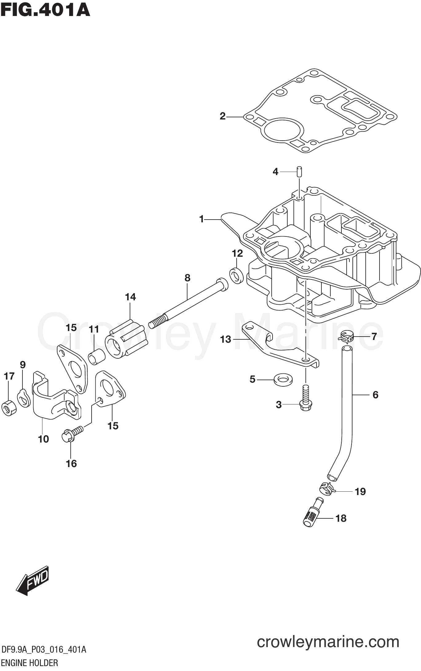 Suzuki Marine DF8A 610001~ - ENGINE HOLDER