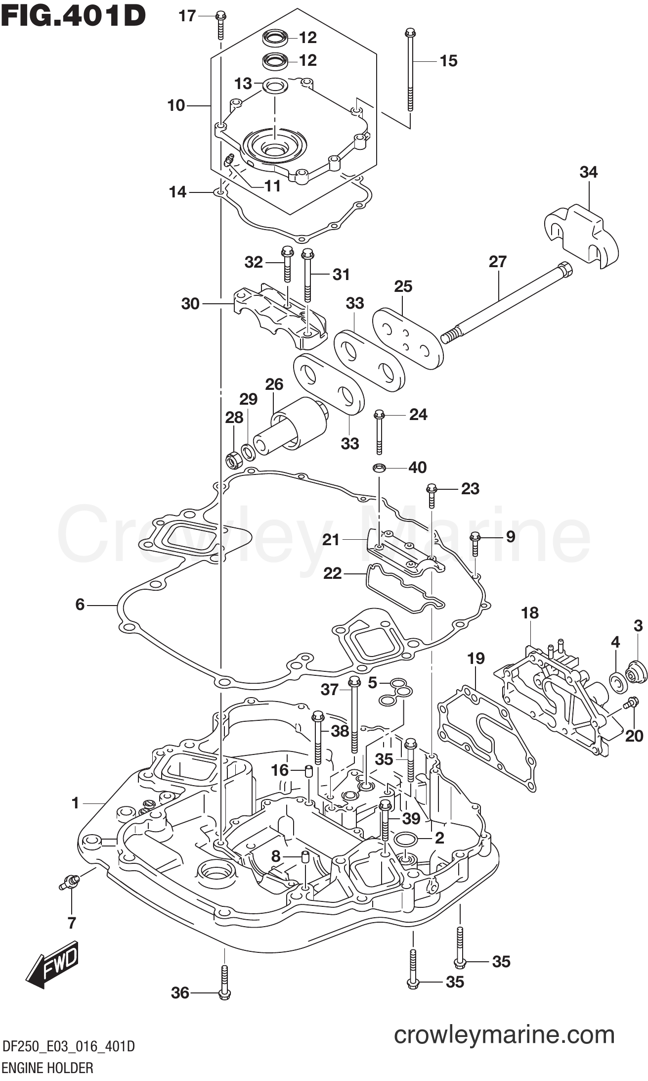 Suzuki Marine DF225Z 610001 - ENGINE HOLDER (DF225Z E03)