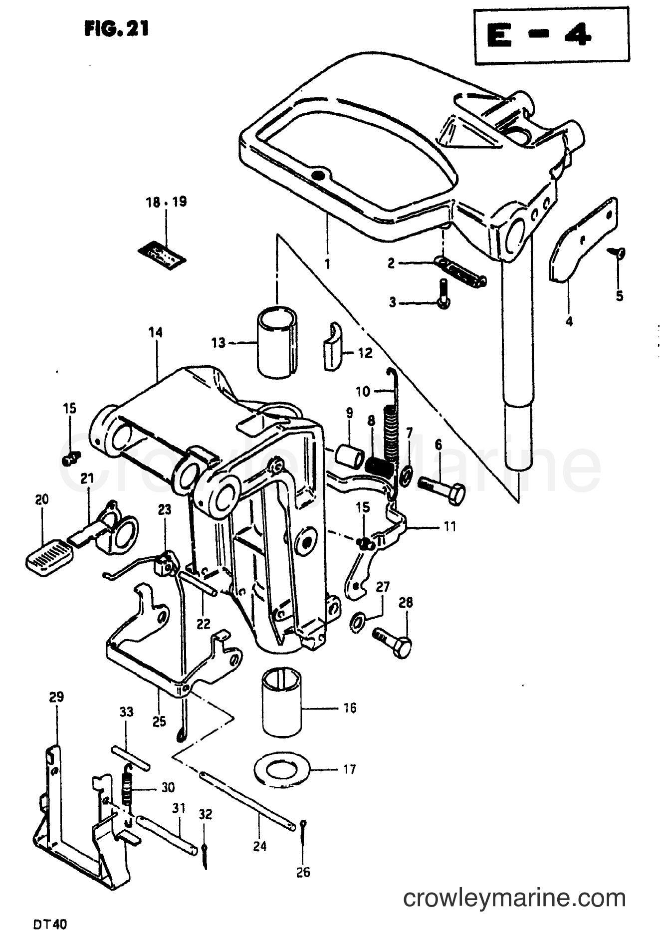 Suzuki Marine DT40 - SWIVEL BRACKET