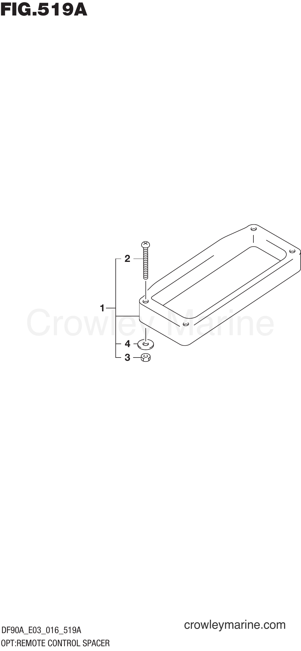 Suzuki Marine DF70A 610001~ - OPT:REMOTE CONTROL SPACER