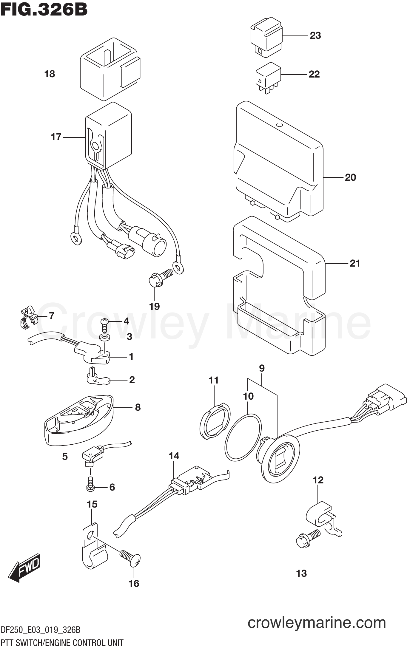 Suzuki Marine DF225T 910001~ - PTT SWITCH/ENGINE CONTROL UNIT (DF250T)(DF250Z)