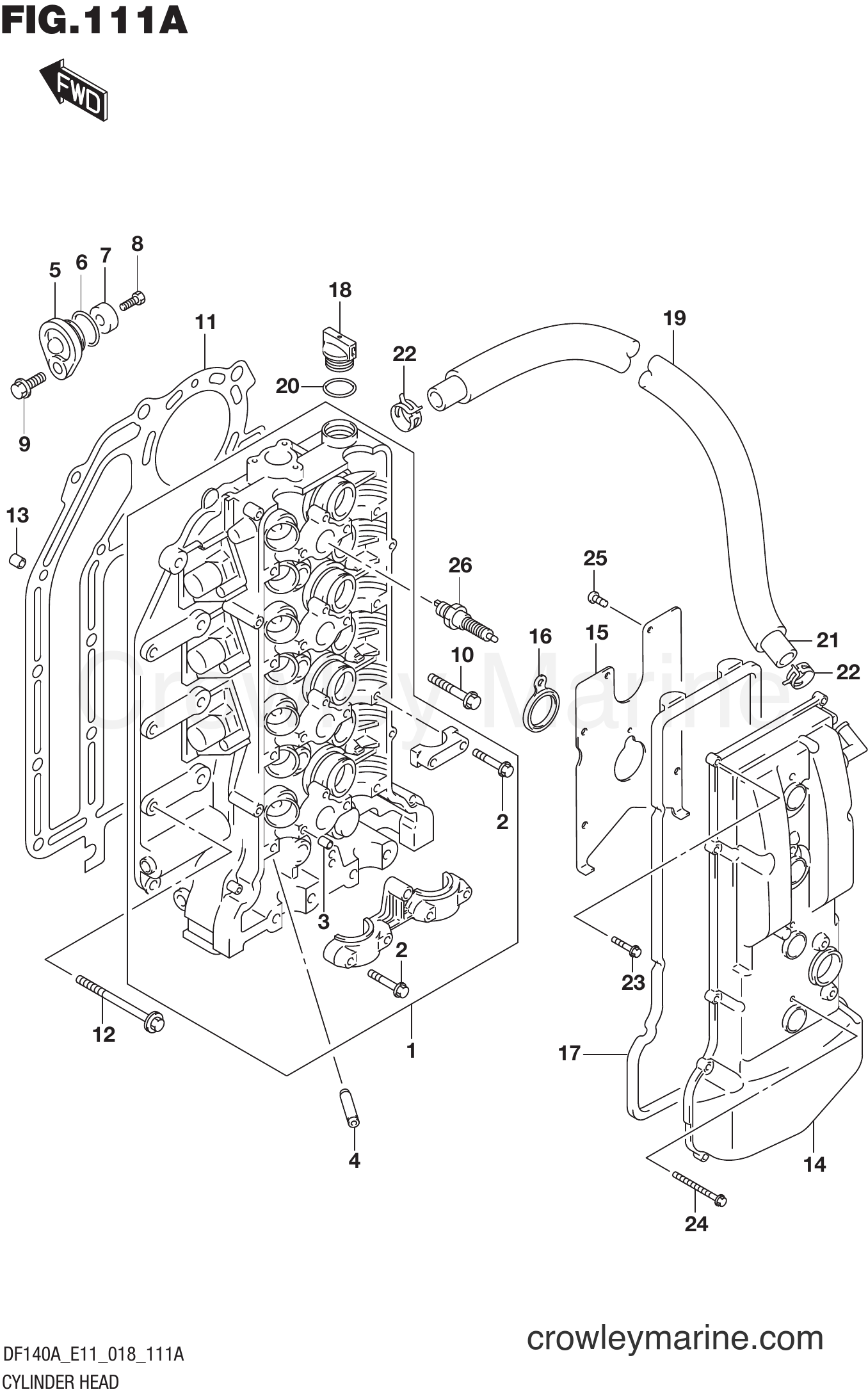 Suzuki Marine DF115AT 810001~ - CYLINDER HEAD