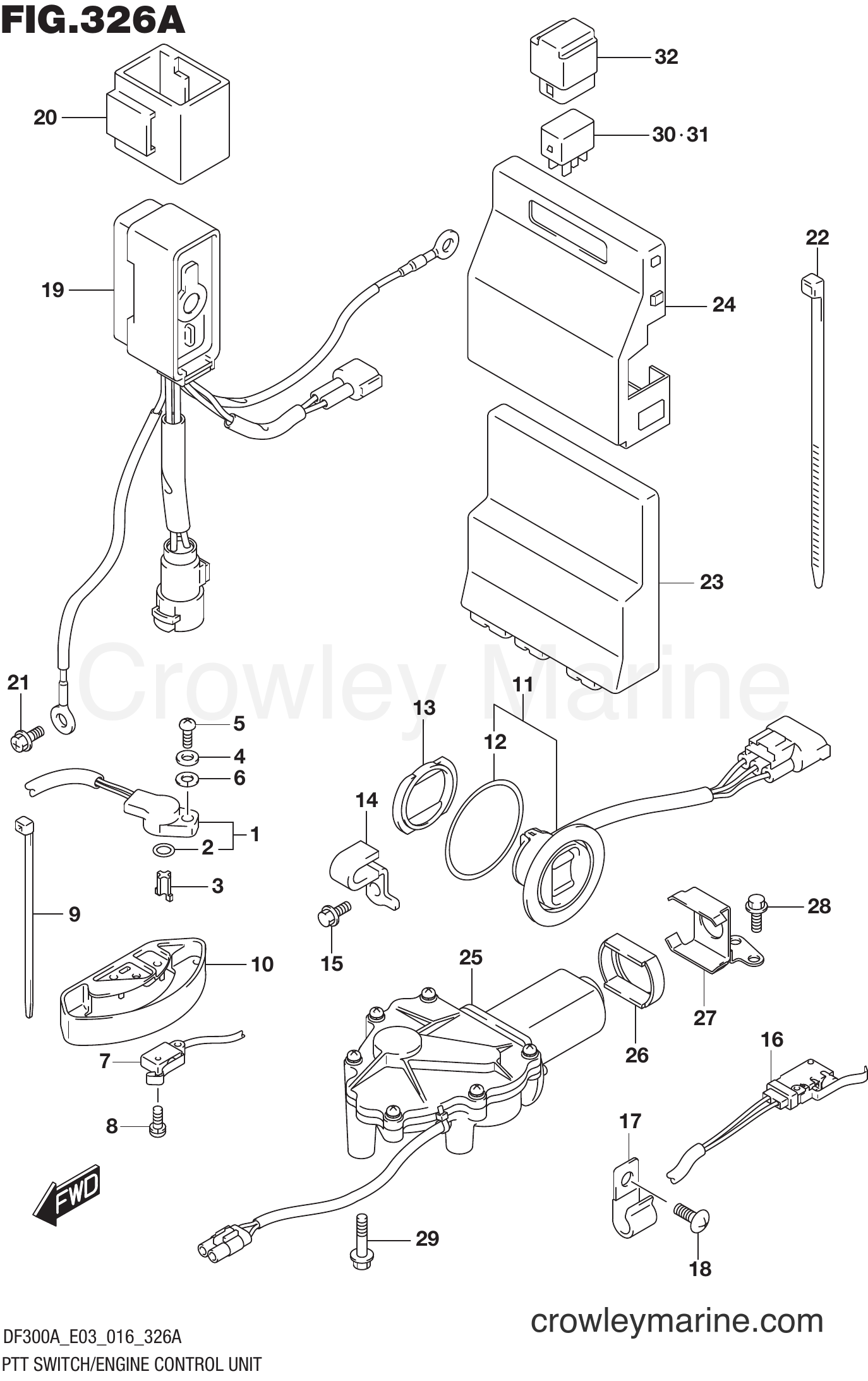 Suzuki Marine DF300AP 610001~ - PTT SWITCH/ENGINE CONTROL UNIT (DF300A E03)