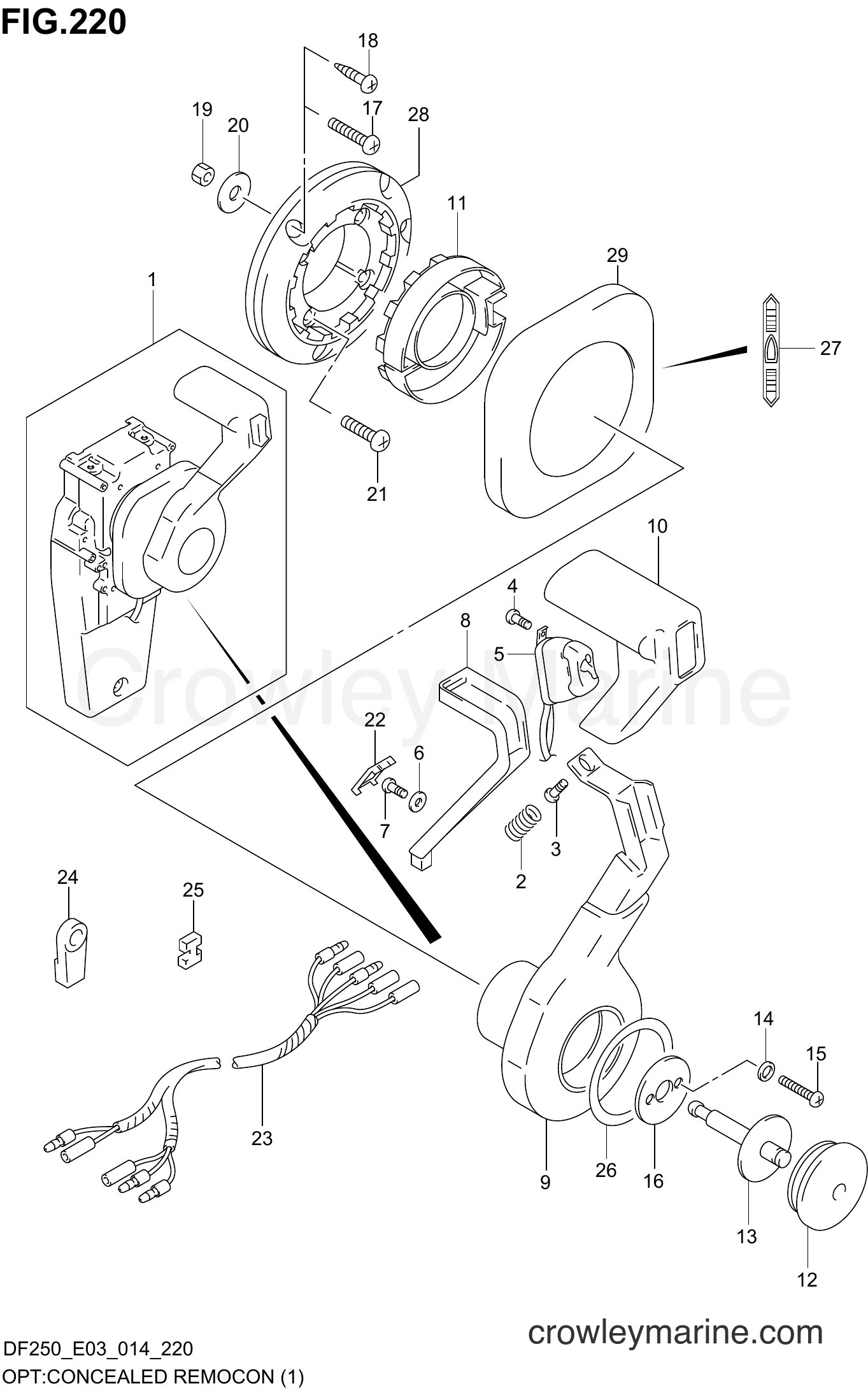 Suzuki Marine DF200 410001~ - OPT:CONCEALED REMOCON (1)
