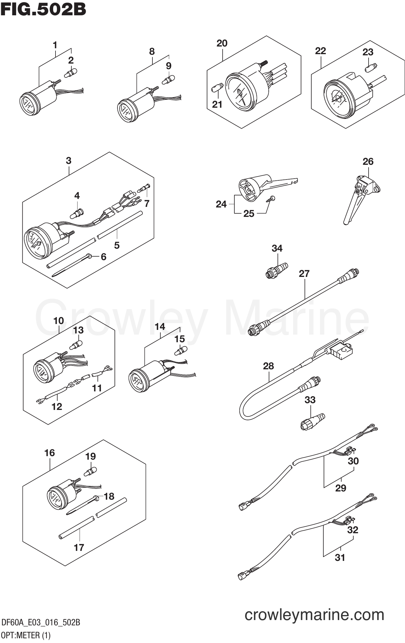 Suzuki Marine DF60AVT 610001~ - OPT:METER (1) (DF60A E03)