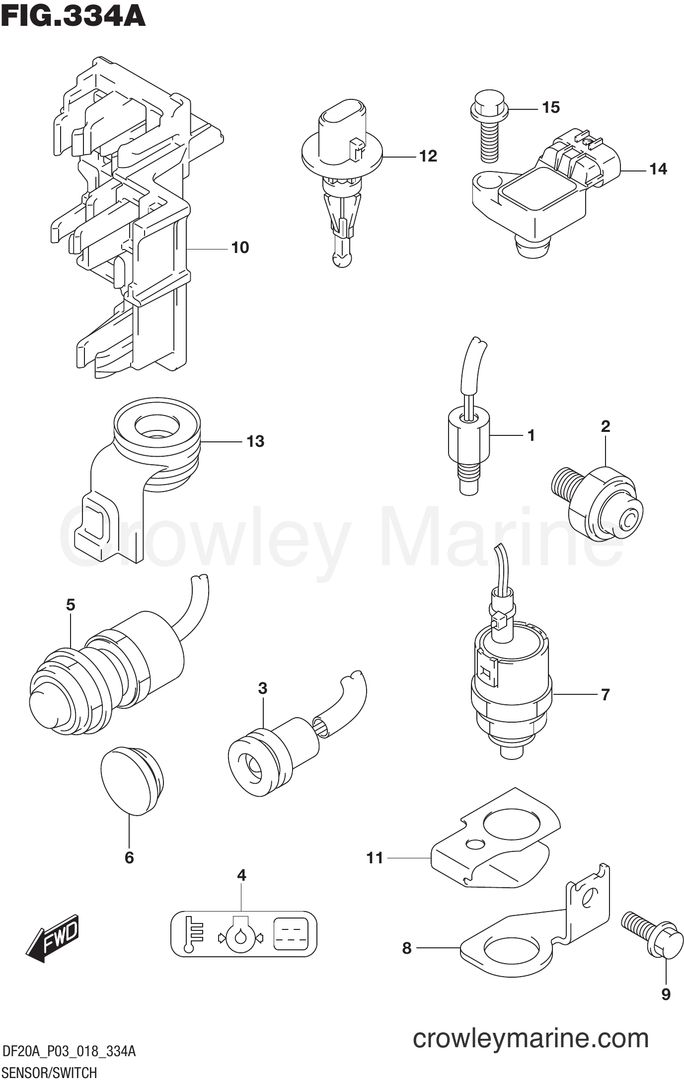 Suzuki Marine DF15ATH 810001~ - SENSOR/SWITCH (DF9.9B)(DF15A)(DF20A)