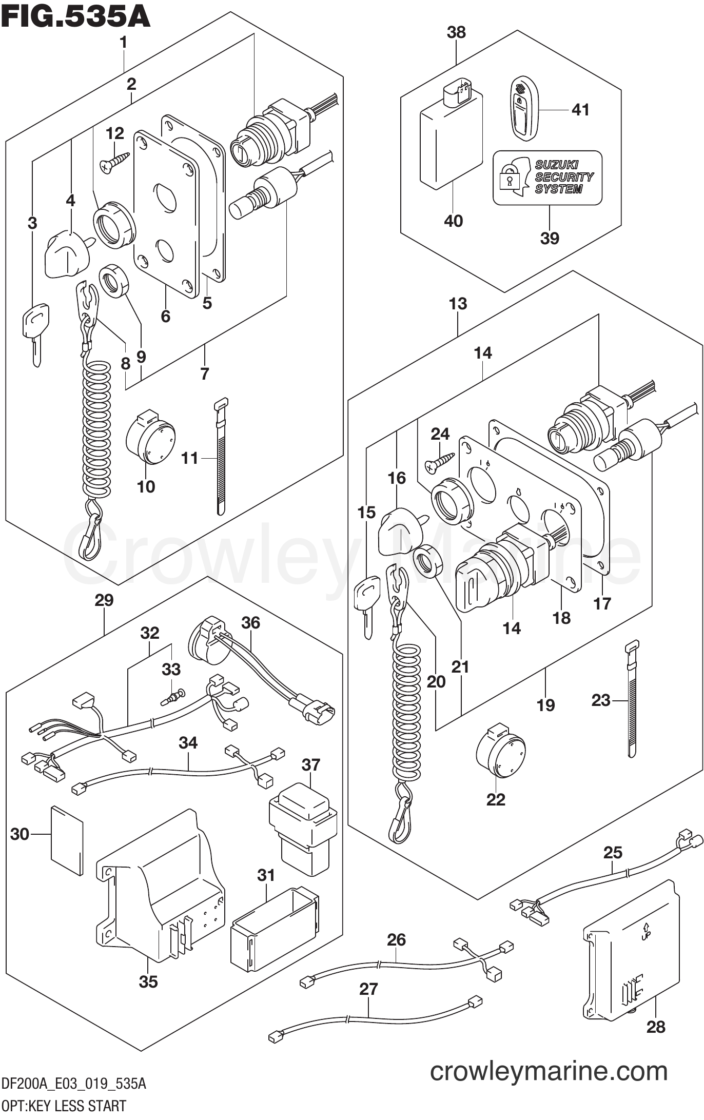 Suzuki Marine DF175AT 910001~ - OPT:KEY LESS START