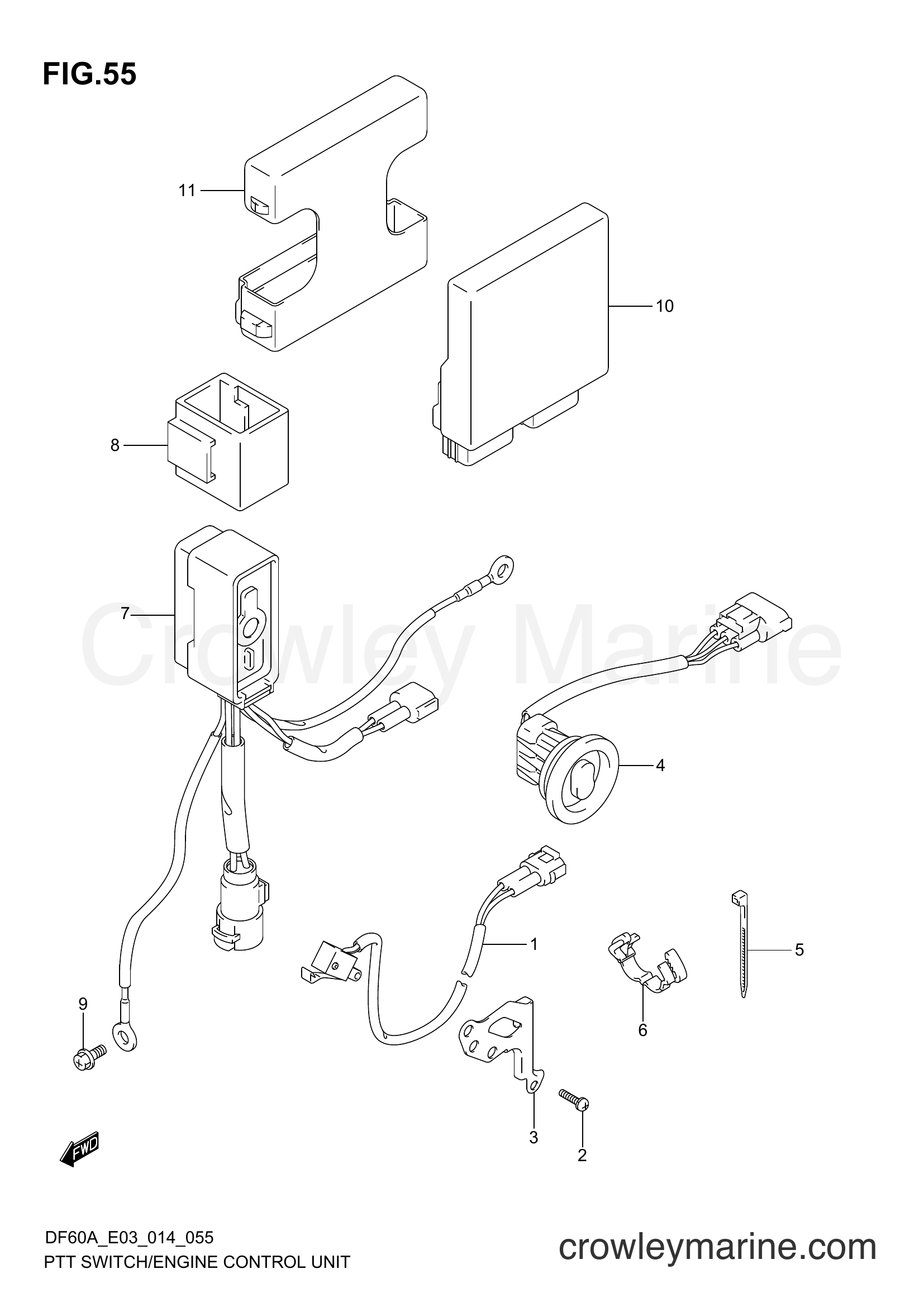 Suzuki Marine DF60A 410001~ - PTT SWITCH/ENGINE CONTROL UNIT (DF50AVT E03)