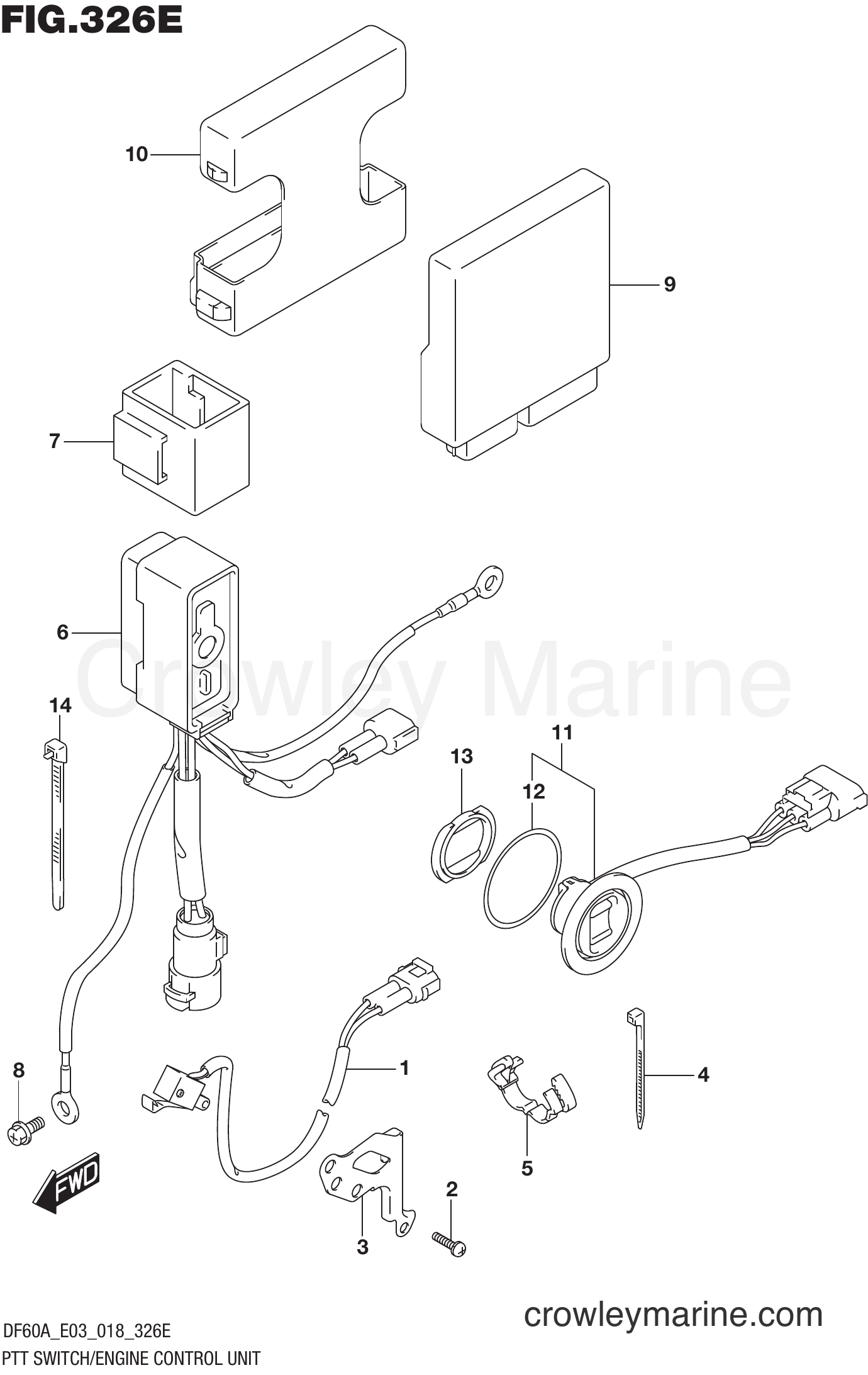 Suzuki Marine DF40A 810001~ - PTT SWITCH/ENGINE CONTROL UNIT (DF60AVT)