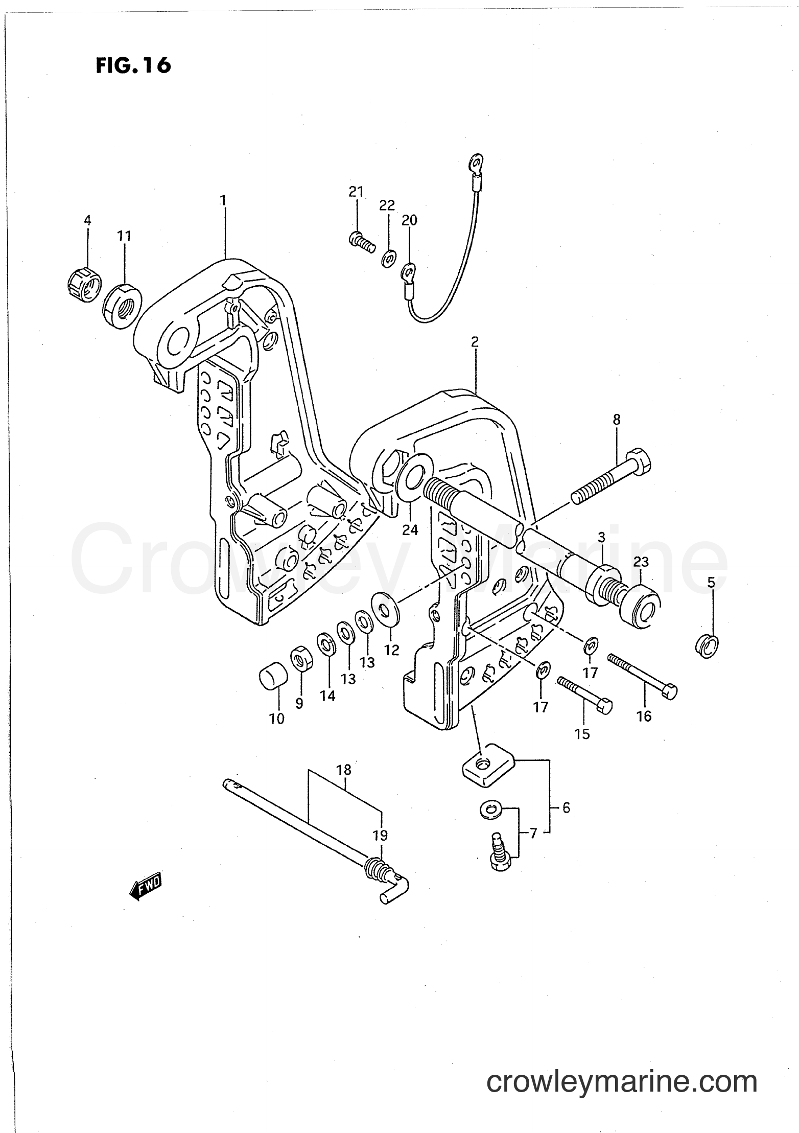 Suzuki Marine PU140 - CLAMP BRACKET